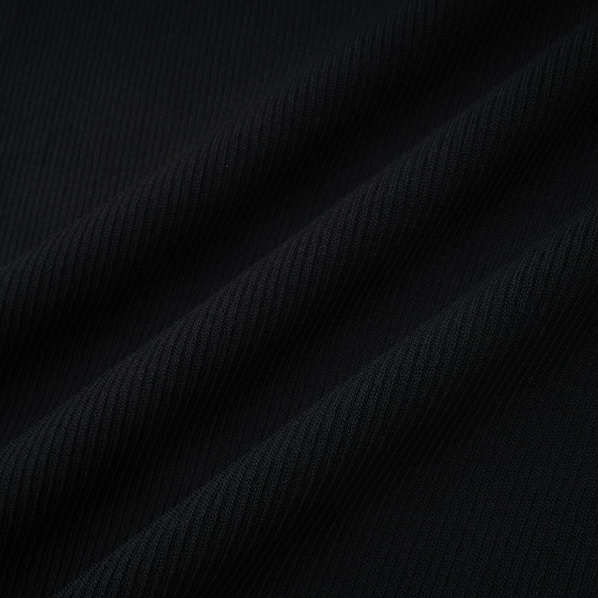 Ysandre Black Ribbed Knit Keyhole Tank Top