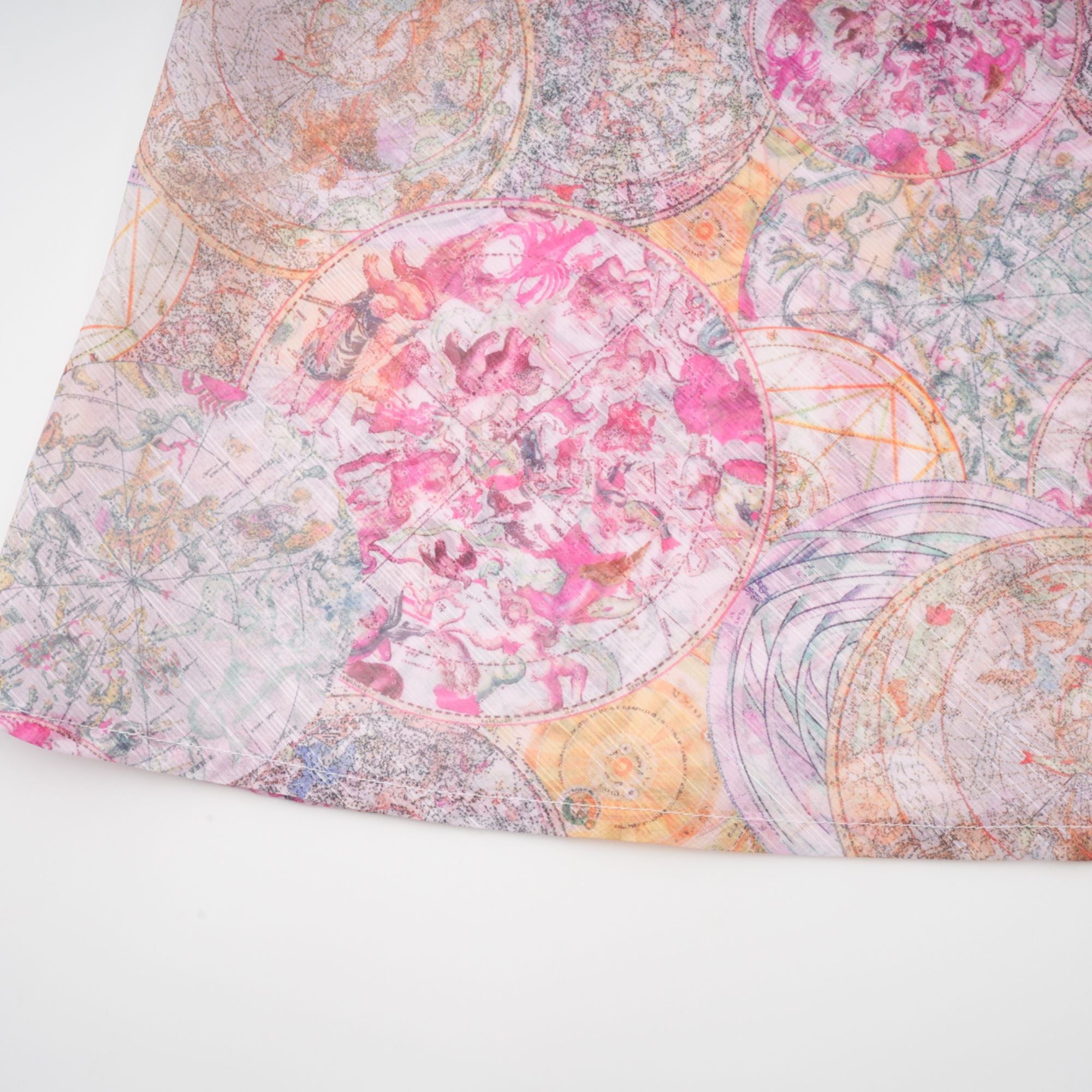 Cherry pink pattern-print shirt & skirt matching set (Final Sale-US Only)