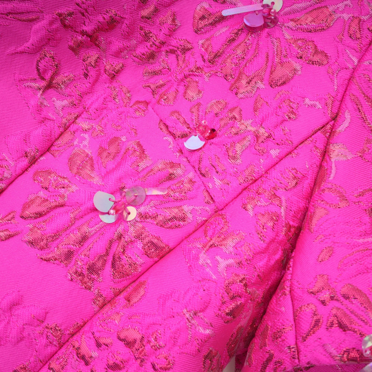 Celestia Floral-Appliqué Embellished Mini Dress in Pink (Final Sale-US Only)