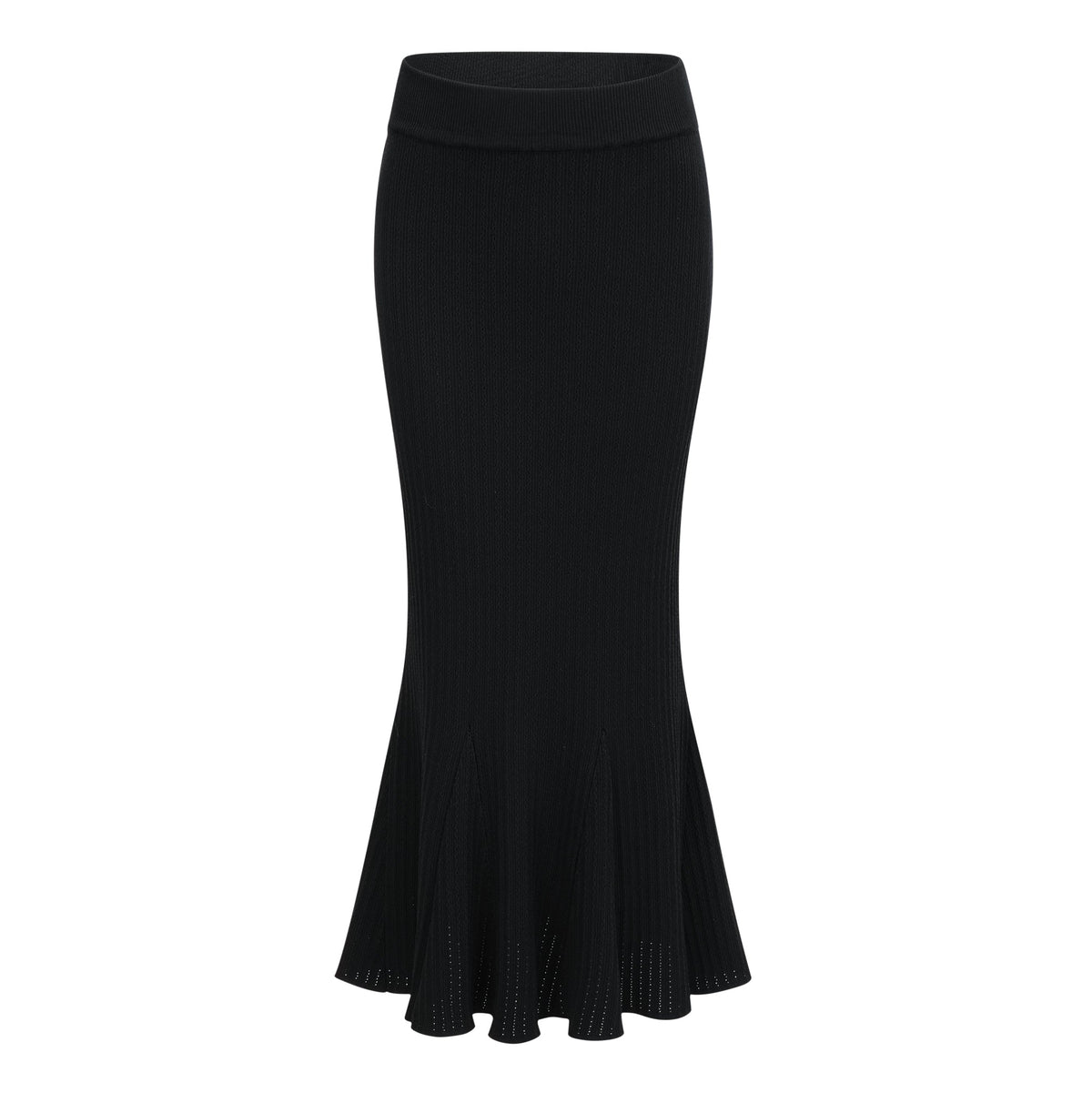 Ellinor Black Embellished Knit Top & Skirt Set