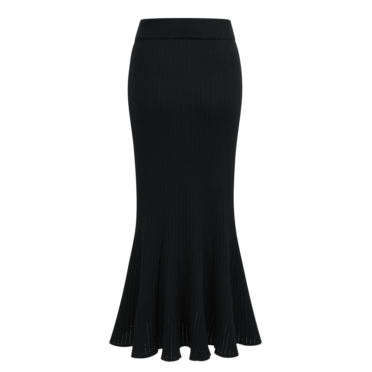 Ellinor Black Embellished Knit Top & Skirt Set