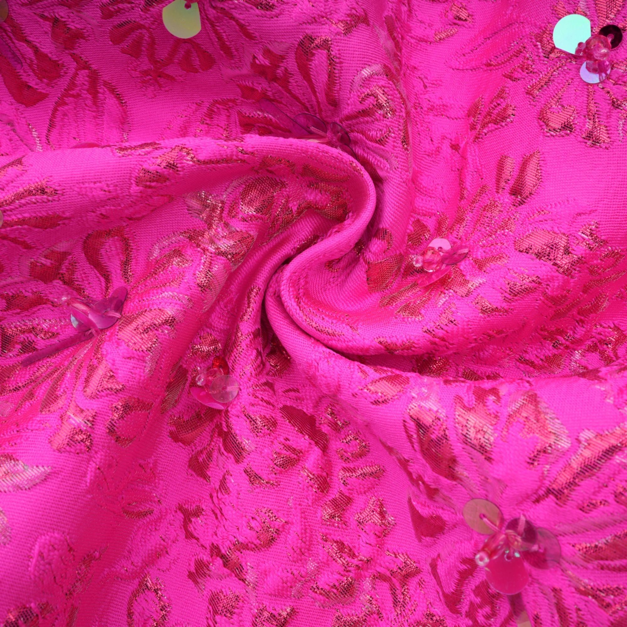Celestia Floral-Appliqué Embellished Mini Dress in Pink