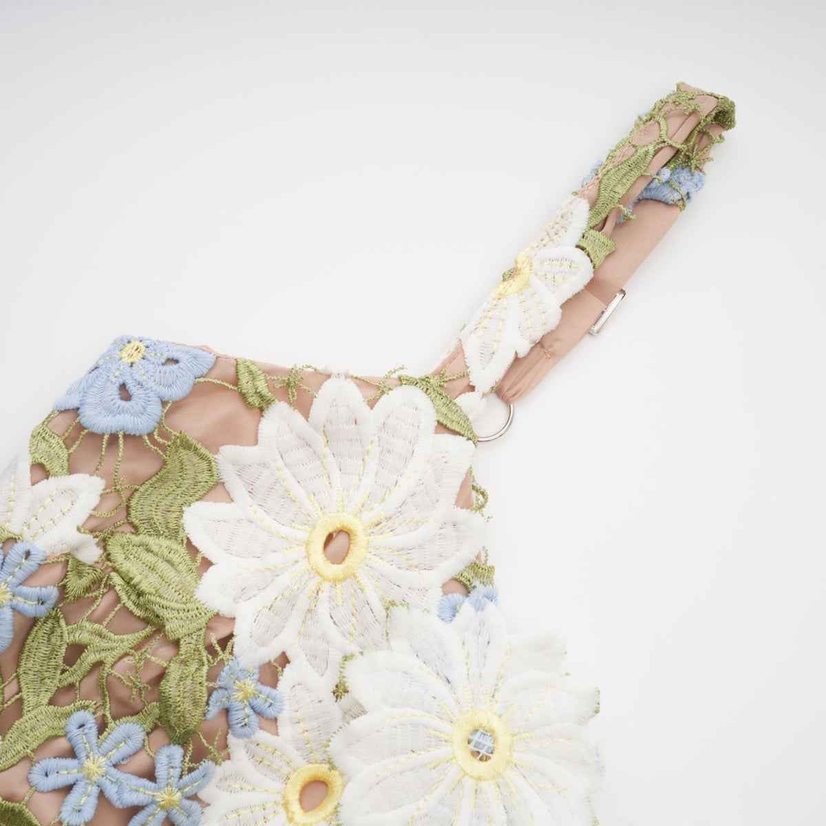 Carla floral embroidered hollow-carved midi dress (Final Sale)