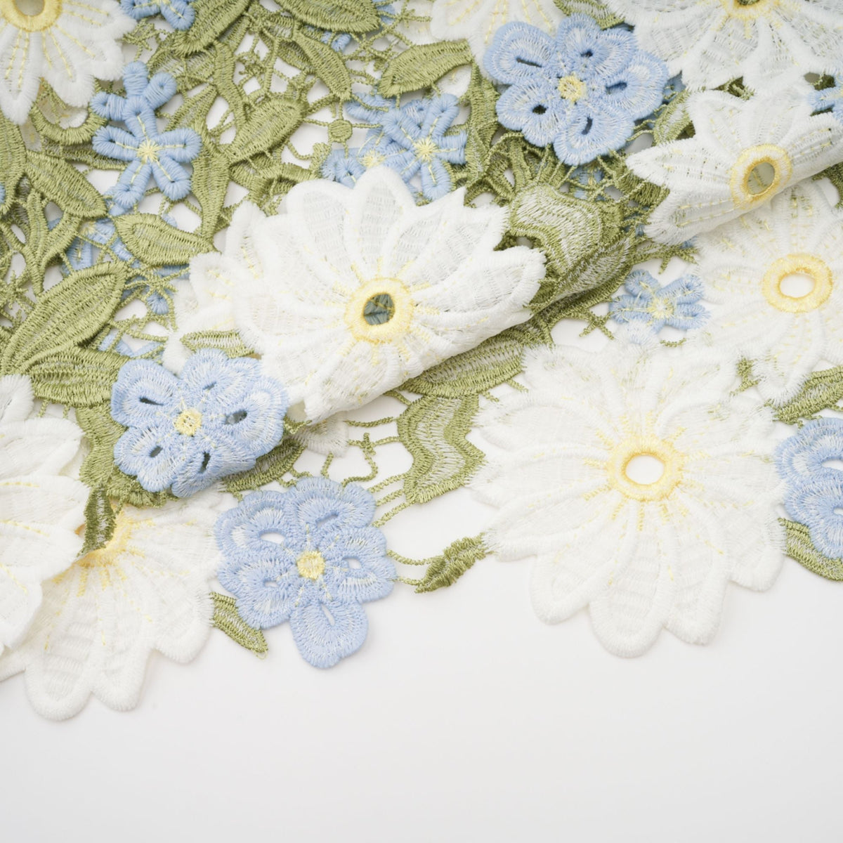 Carla floral embroidered hollow-carved midi dress (Final Sale)