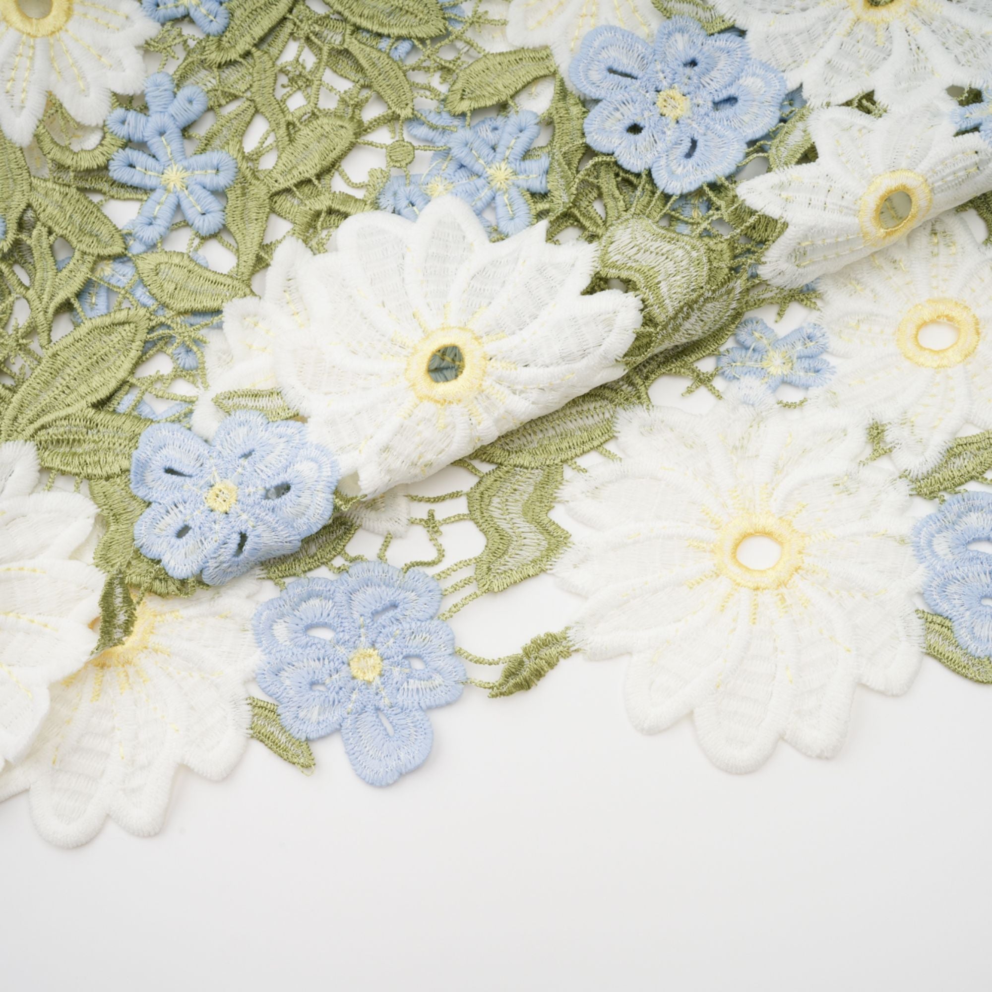 Carla floral embroidered hollow-carved midi dress