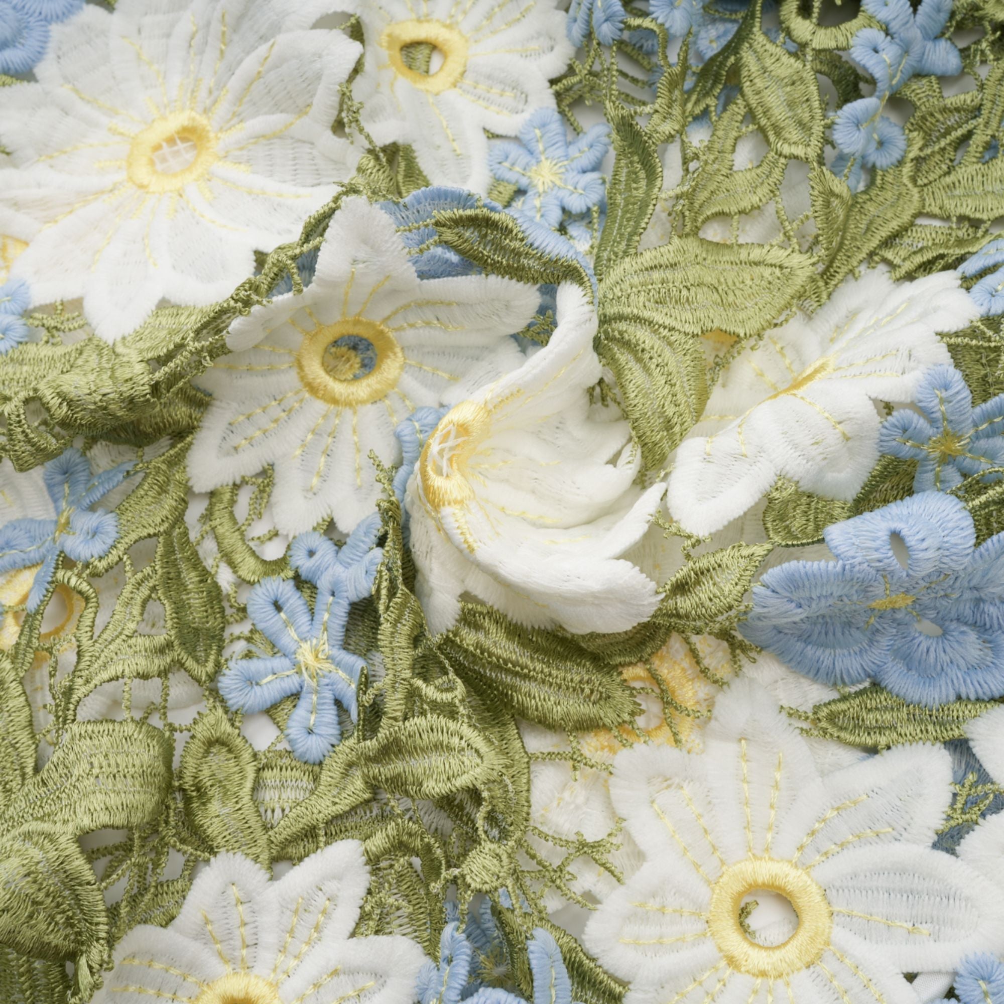 Carla floral embroidered hollow-carved midi dress