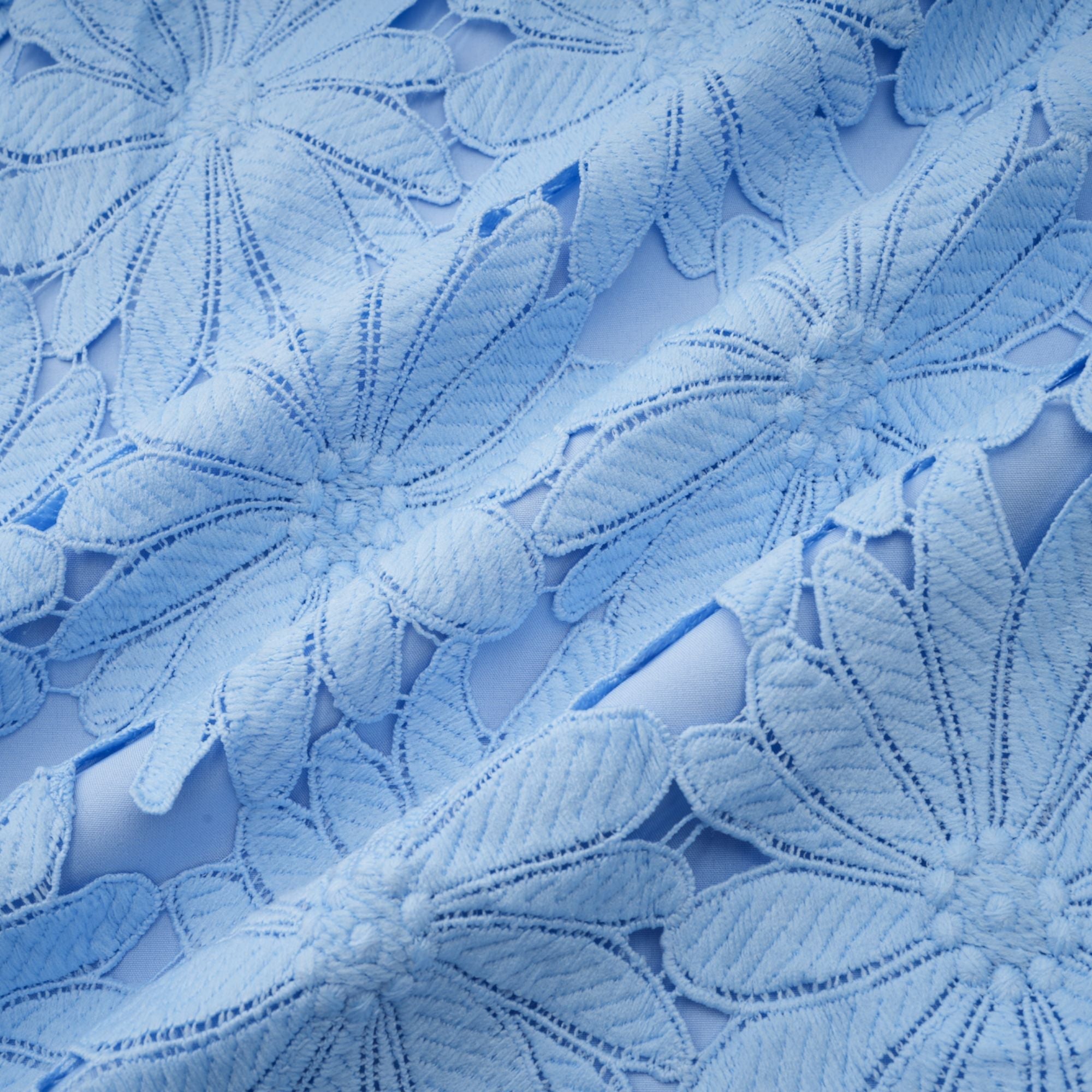 Audrey blue guipure-lace top & skirt matching set (Final Sale-US Only)
