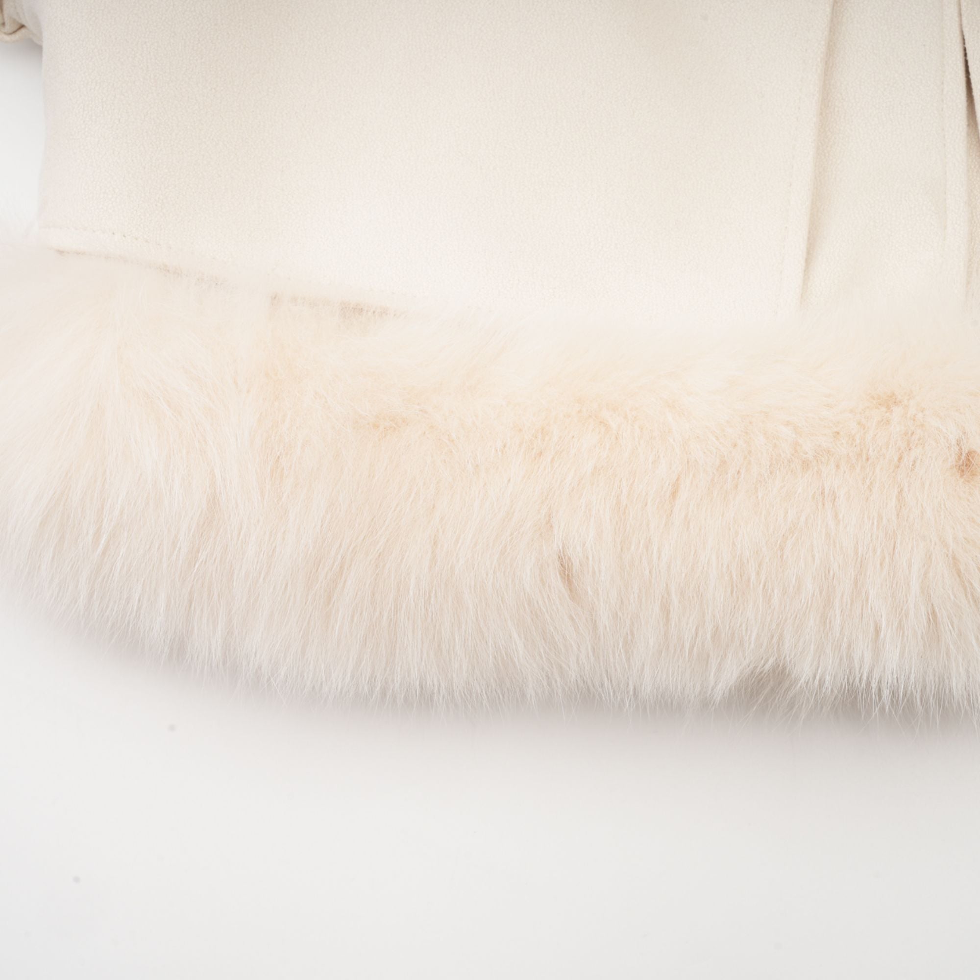Cécile white suede fur padded short coat (Final Sale-US Only)