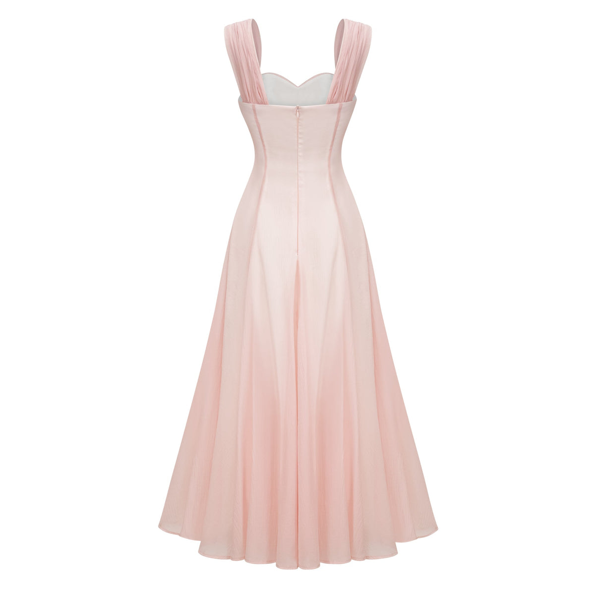 Érasme Pink Flounced Midi Dress