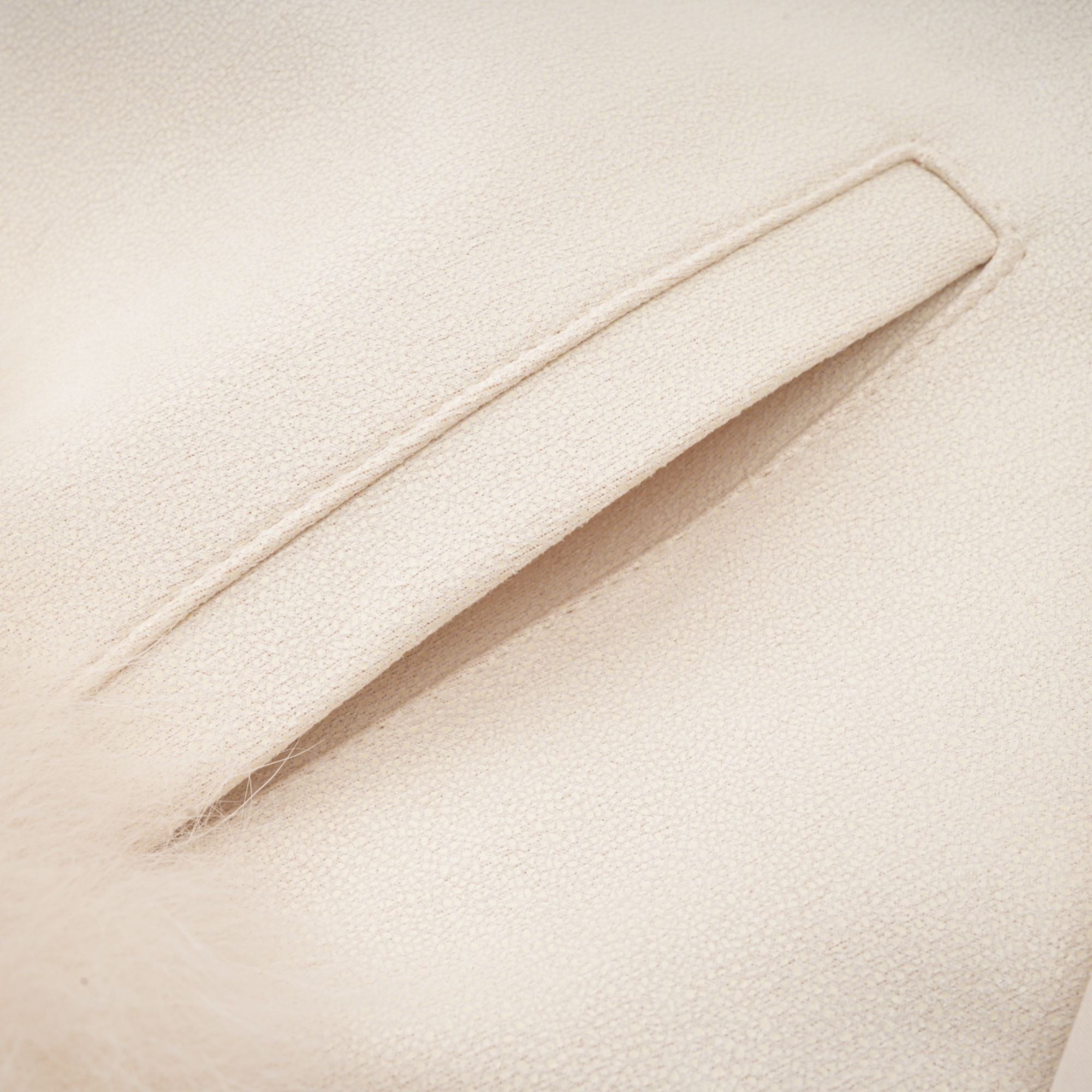 Cécile white suede fur padded short coat (Final Sale-US Only)