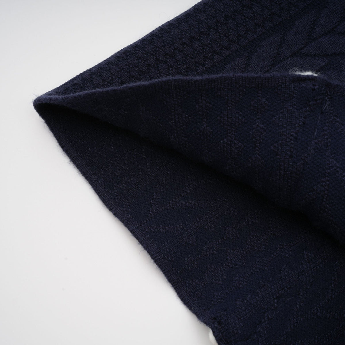 Elvira navy blue crochet-knit cardigan & trousers matching set (Final Sale)
