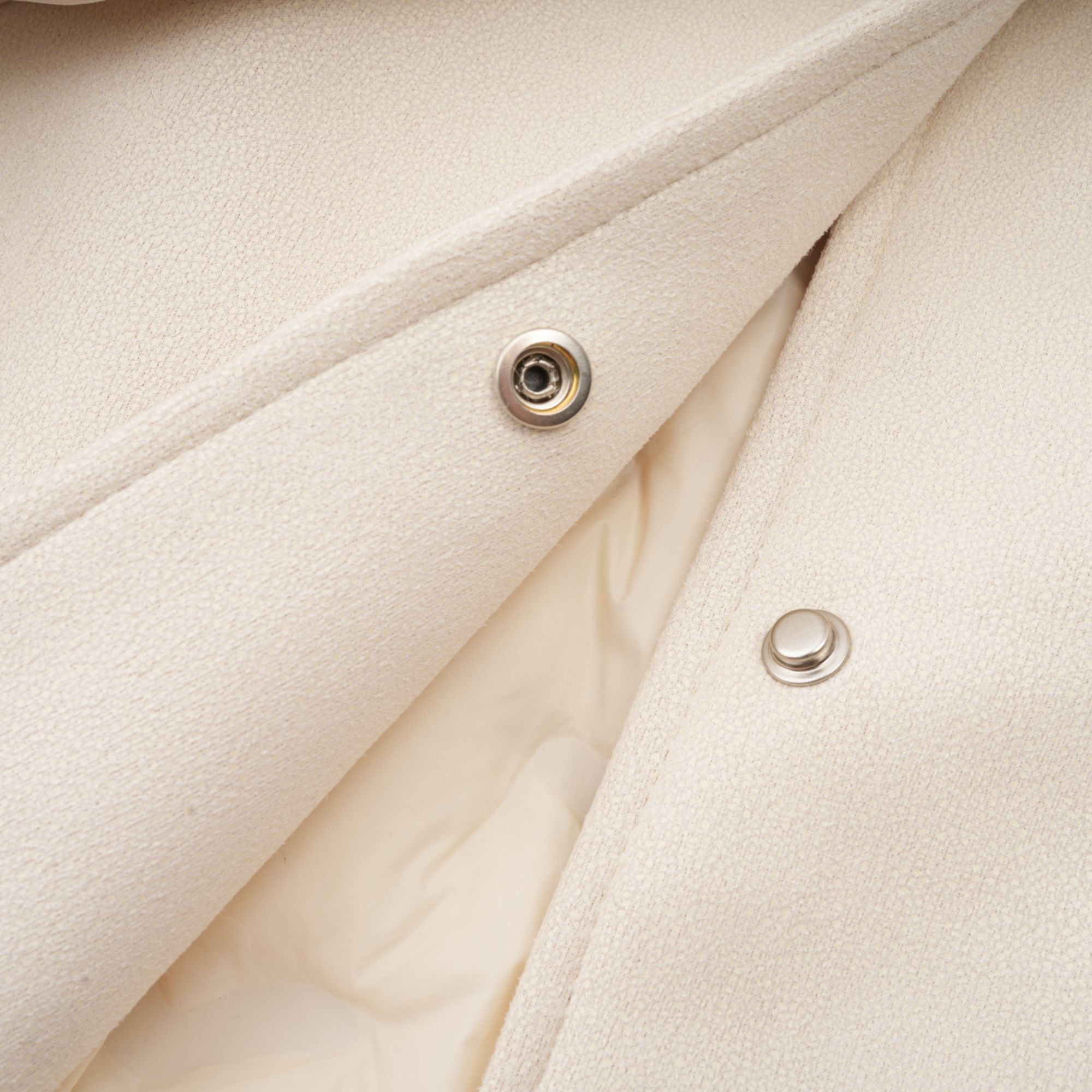 Cécile white suede fur padded short coat (Final Sale-US Only)