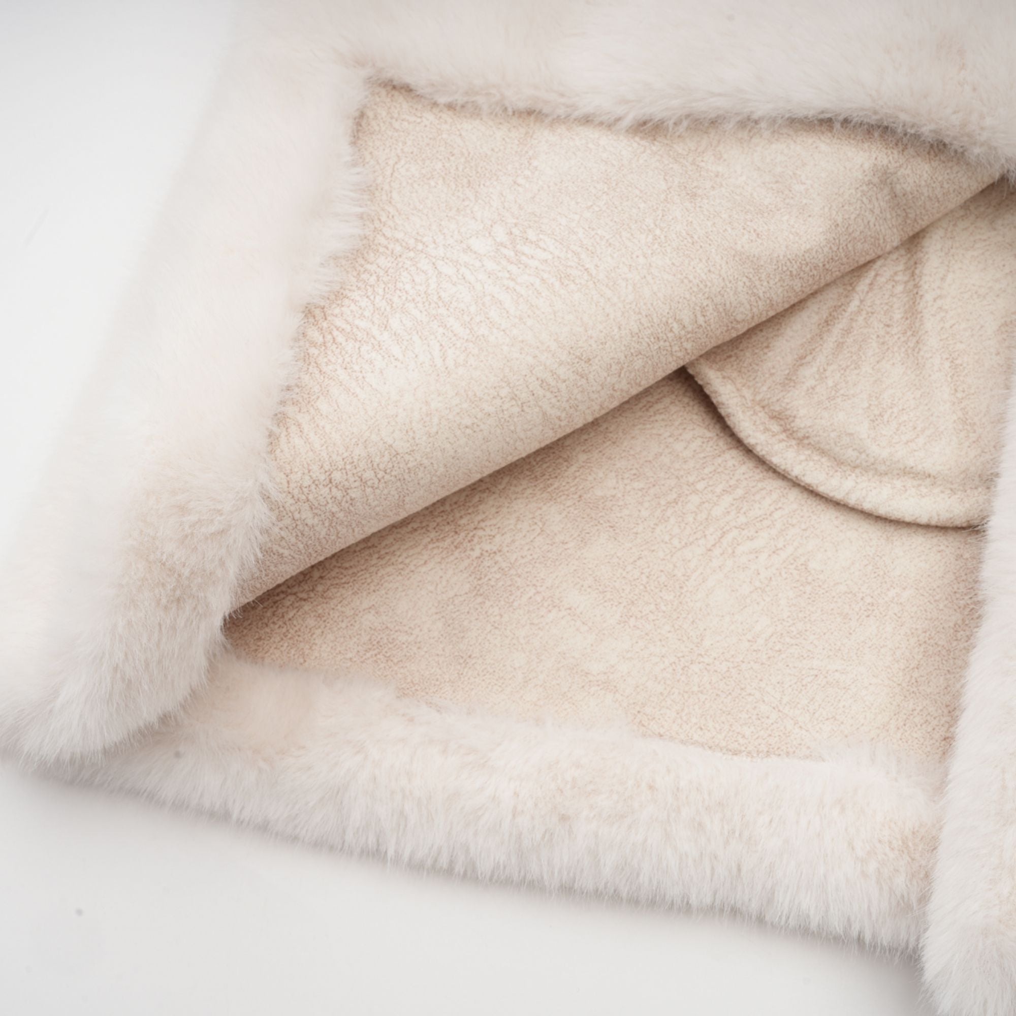 Chantal white faux-fur double-breasted jacket (Final Sale)