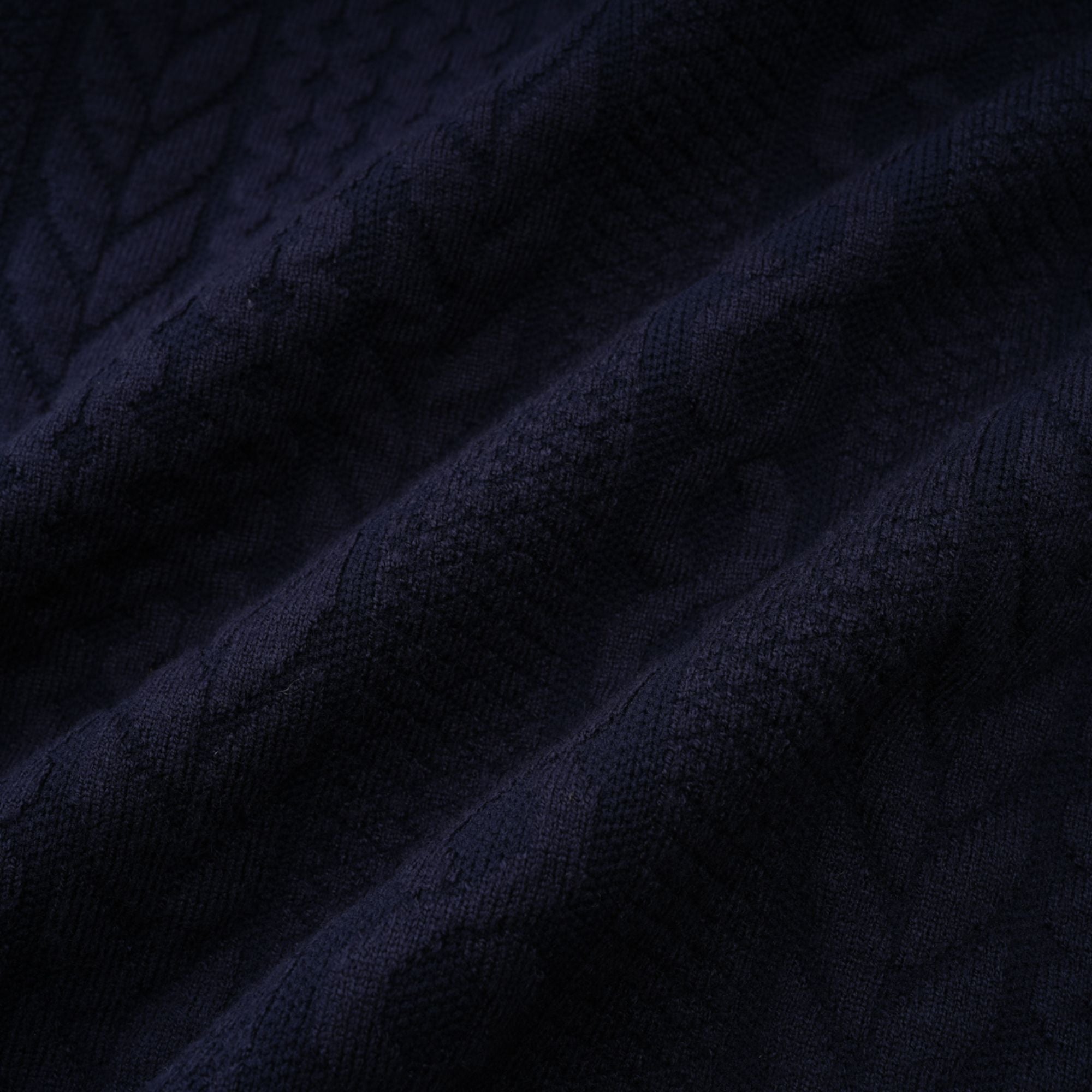 Elvira navy blue crochet-knit cardigan & trousers matching set (Final Sale-US Only)