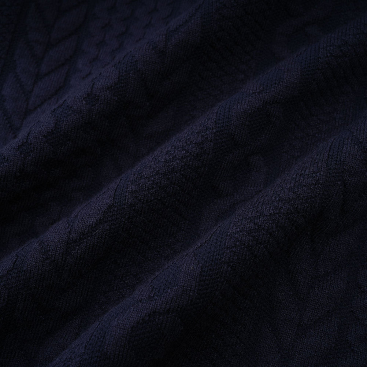 Elvira navy blue crochet-knit cardigan & trousers matching set (Final Sale-US Only)