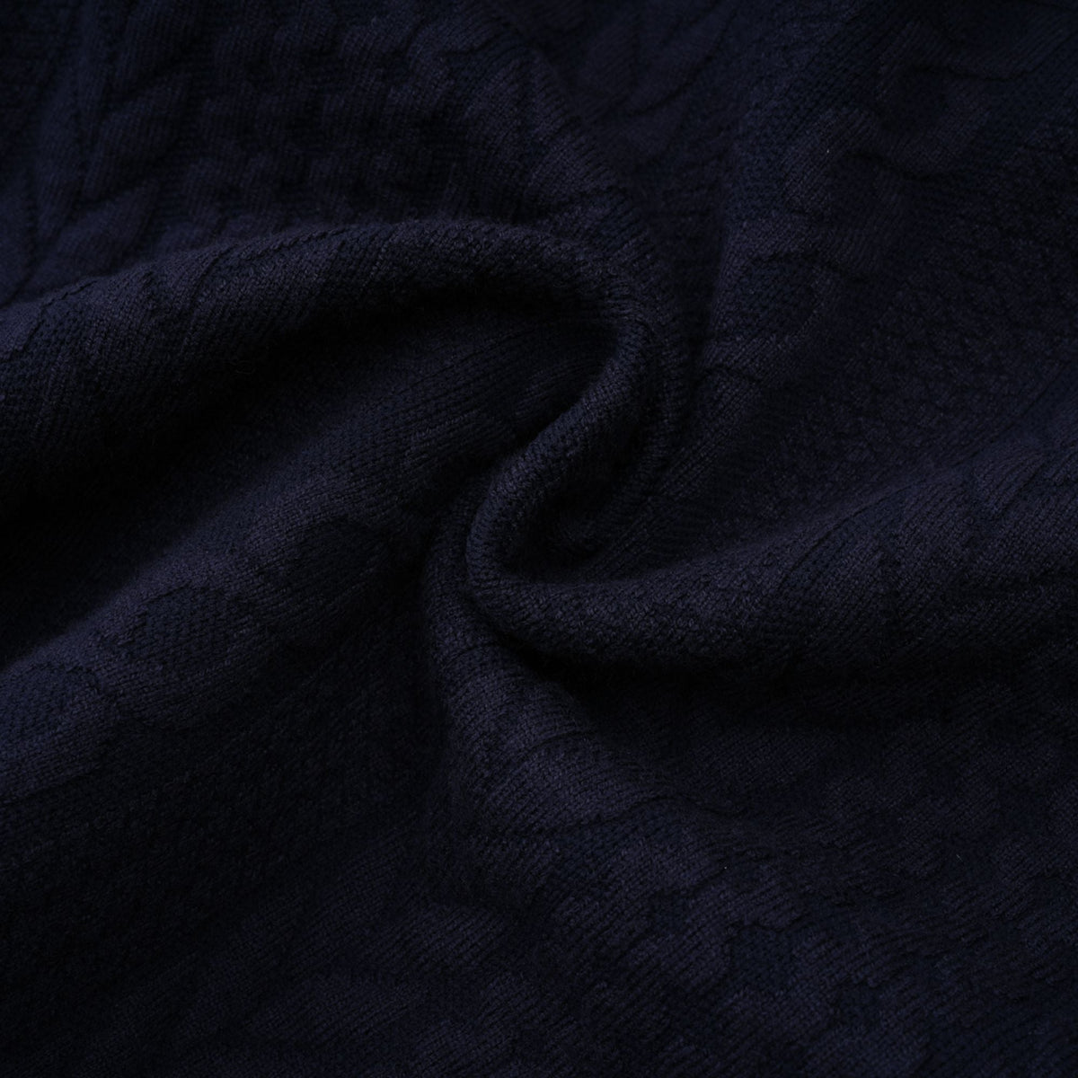 Elvira navy blue crochet-knit cardigan & trousers matching set (Final Sale)
