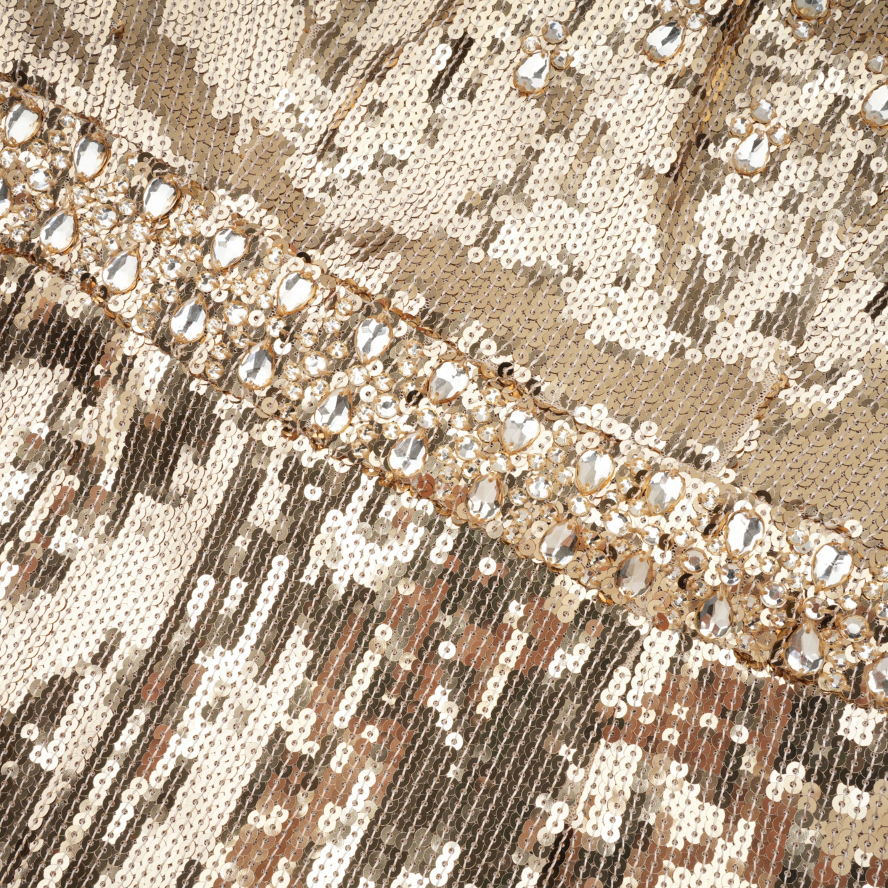 Federica Gold Train Sequined Maxi Dress (Final Sale-US Only)