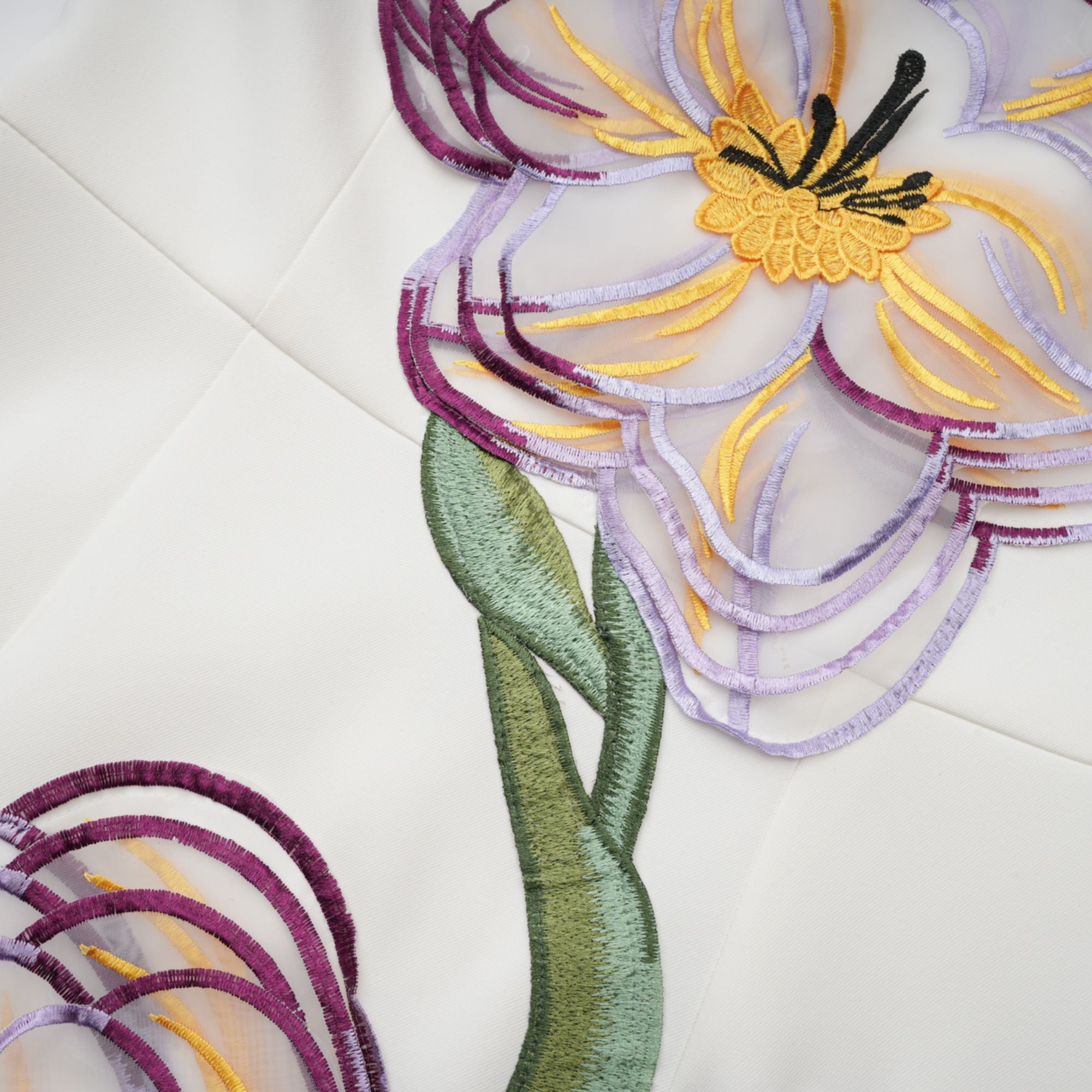 Irène White Off-Shoulder Sequin Floral Embroidered Mini Dress (Final Sale-US Only)