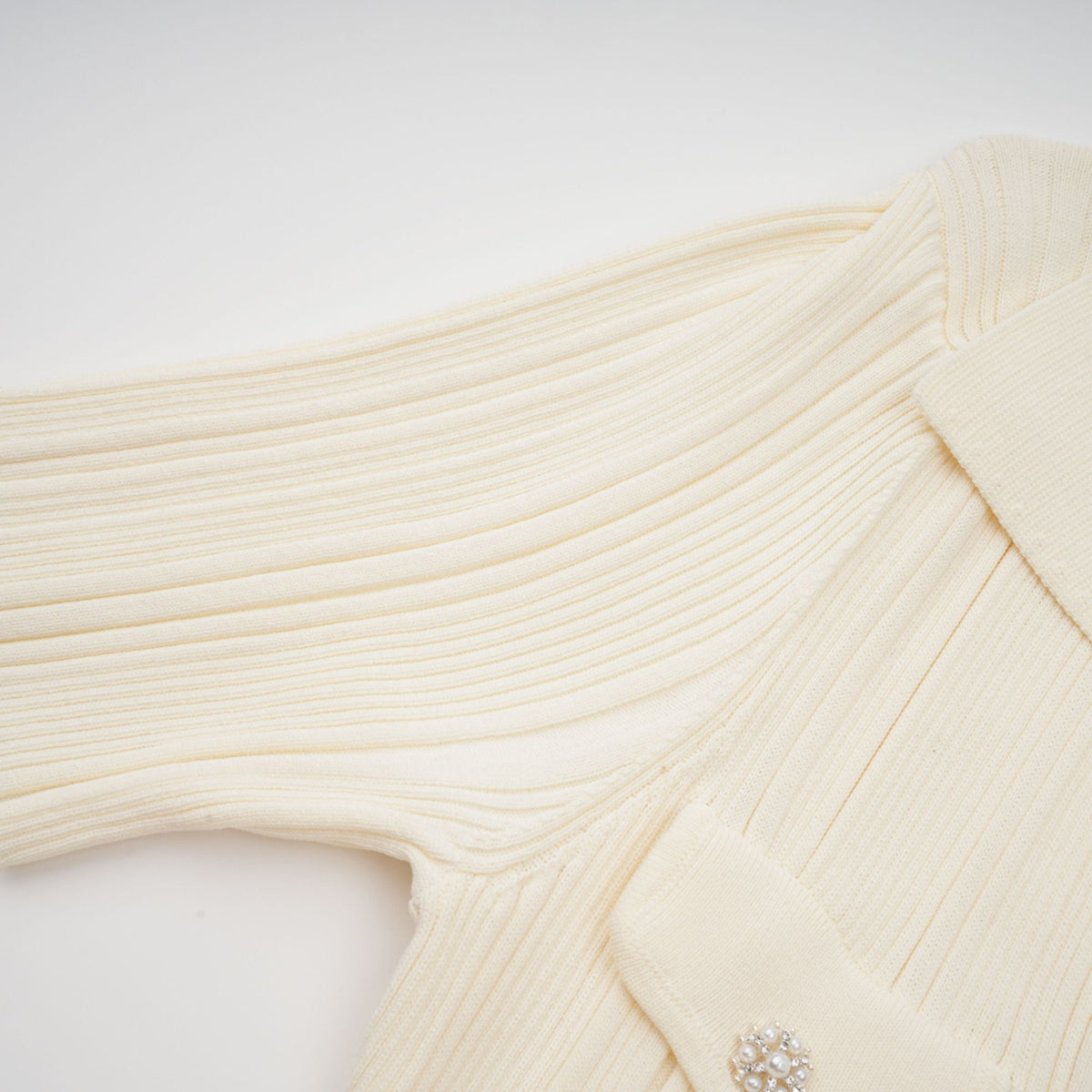Nouria neutrals ribbed-knit midi dress