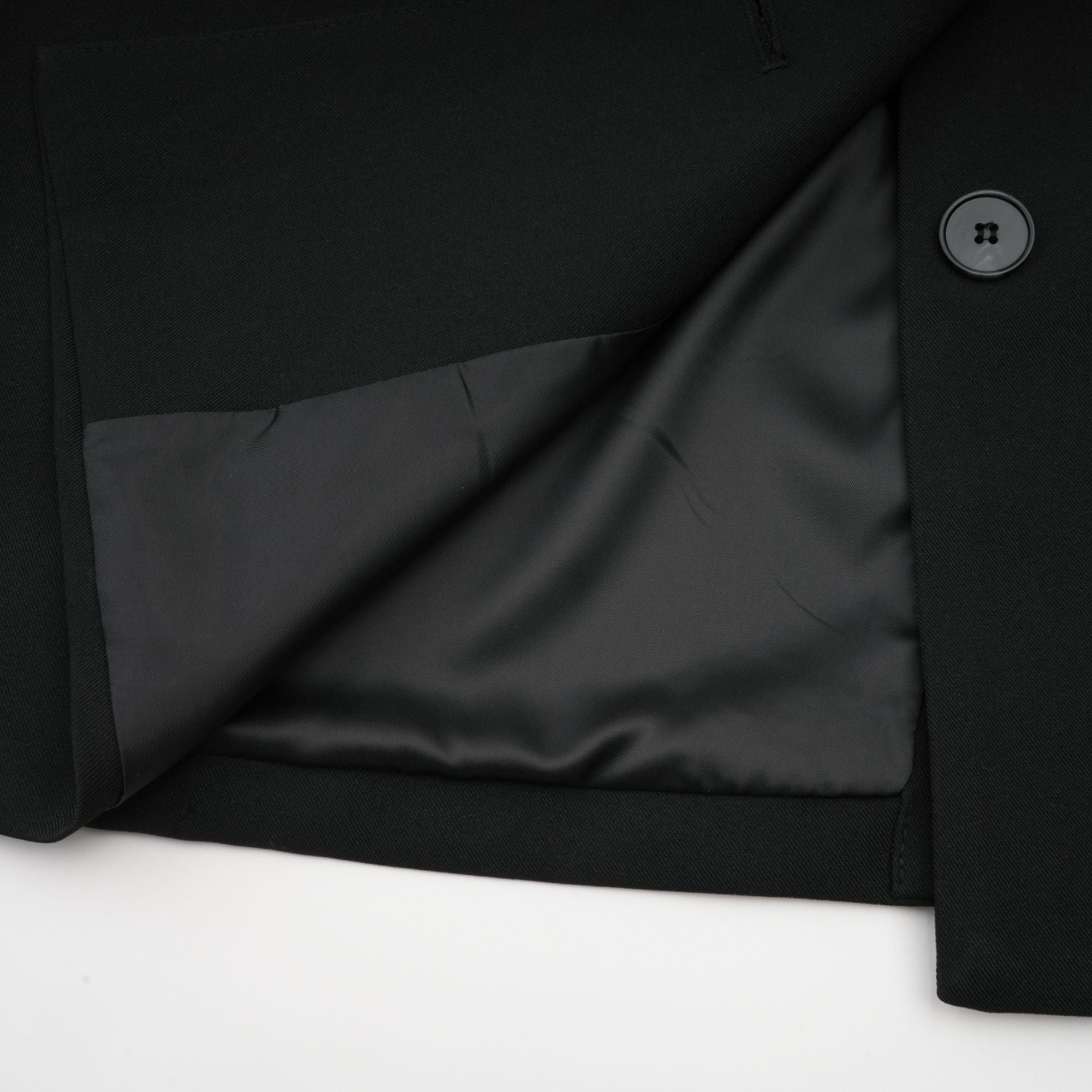 Halley black denim-panel ripped blazer