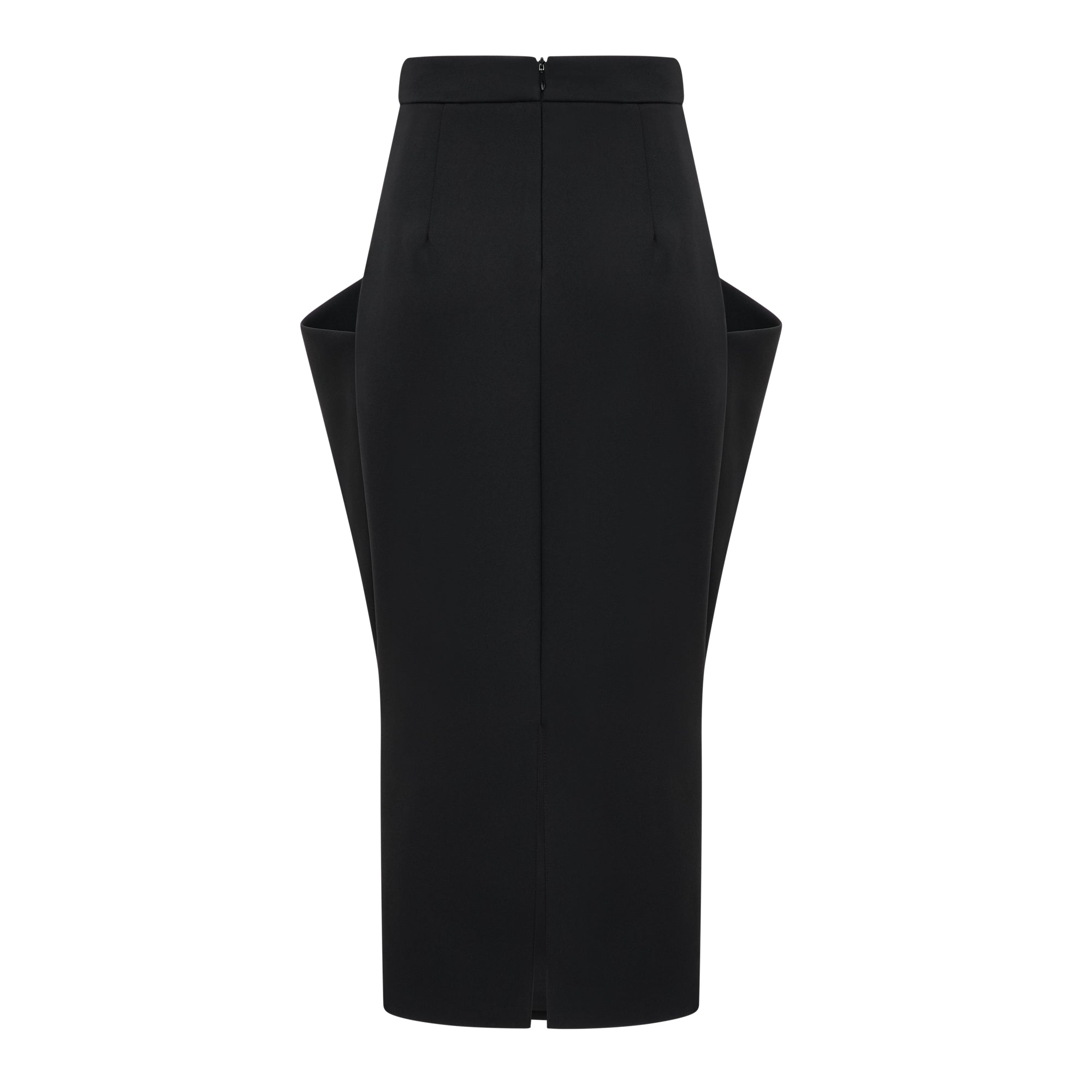 Shiva Black Structured Cape & Asymmetrical Skirt Set