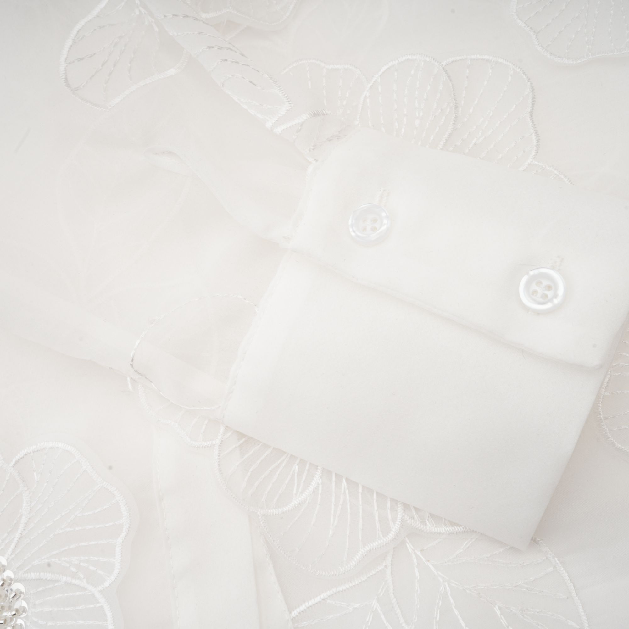 Béatrix white embellished semi-sheer shirt (Final Sale-US Only)