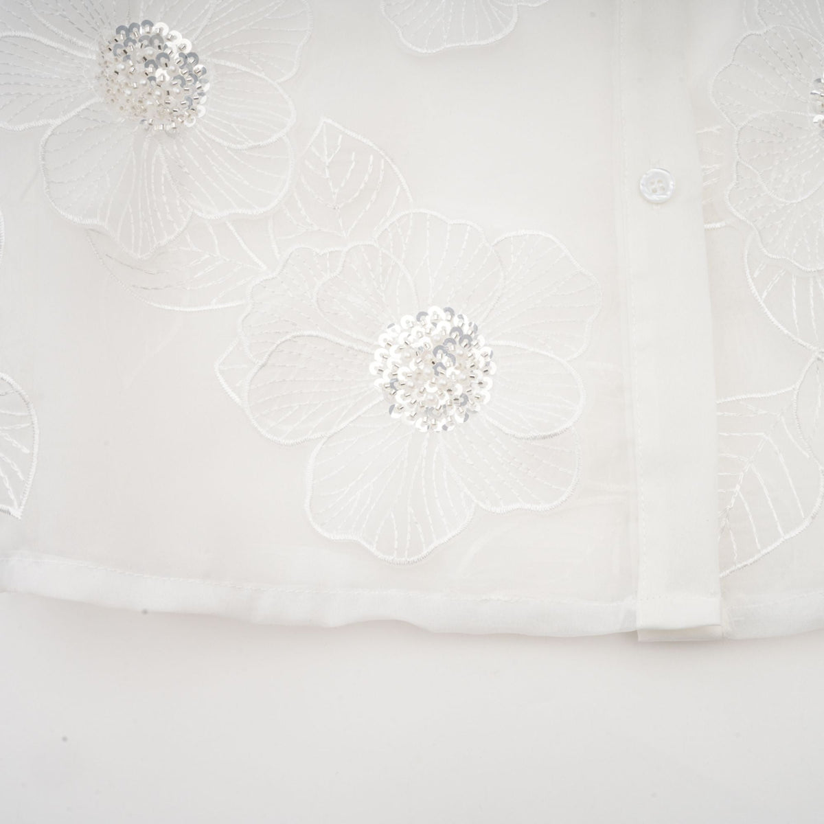 Béatrix white embellished semi-sheer shirt (Final Sale-US Only)