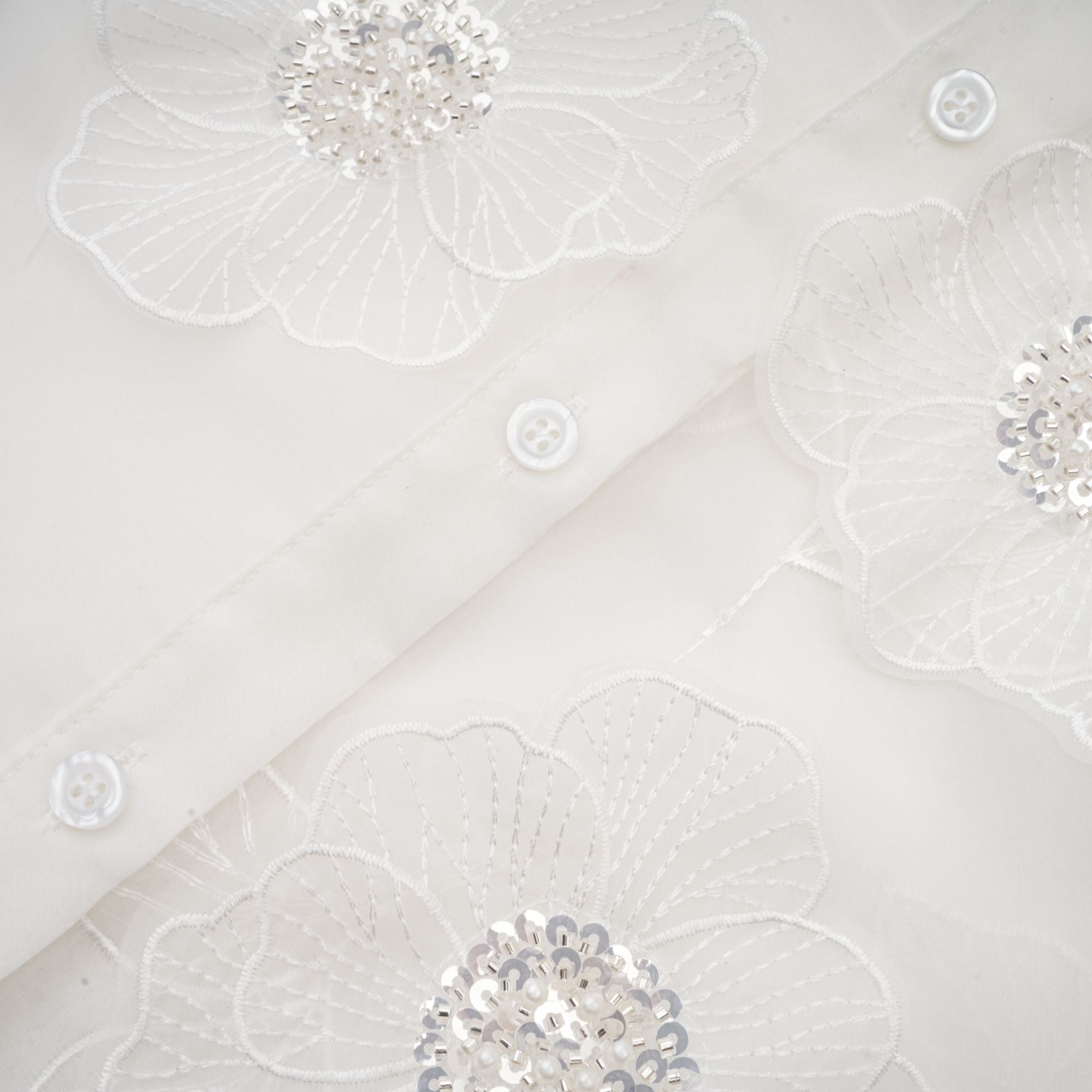 Béatrix white embellished semi-sheer shirt (Final Sale-US Only)