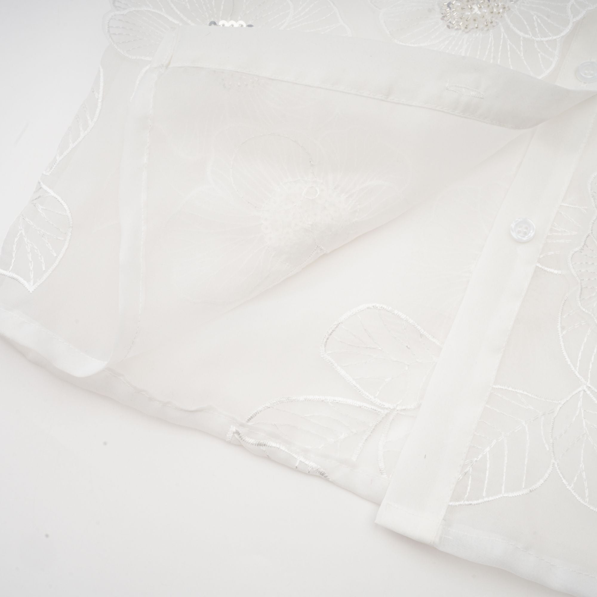 Béatrix white embellished semi-sheer shirt (Final Sale-US Only)