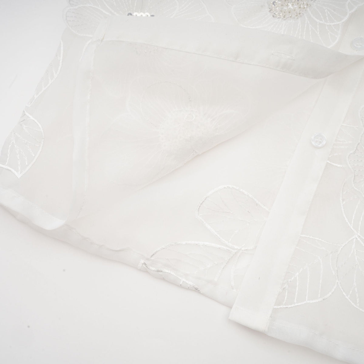 Béatrix white embellished semi-sheer shirt (Final Sale-US Only)