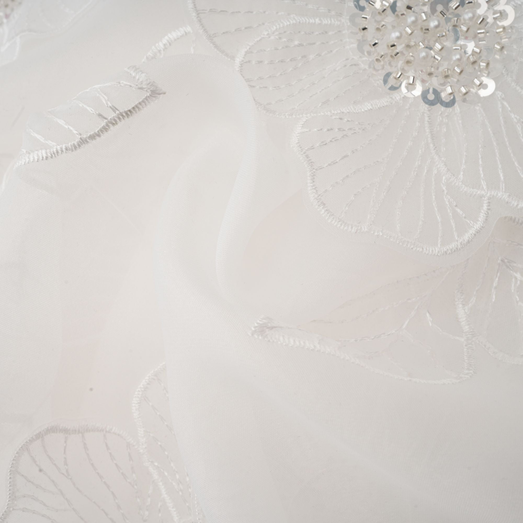 Béatrix white embellished semi-sheer shirt