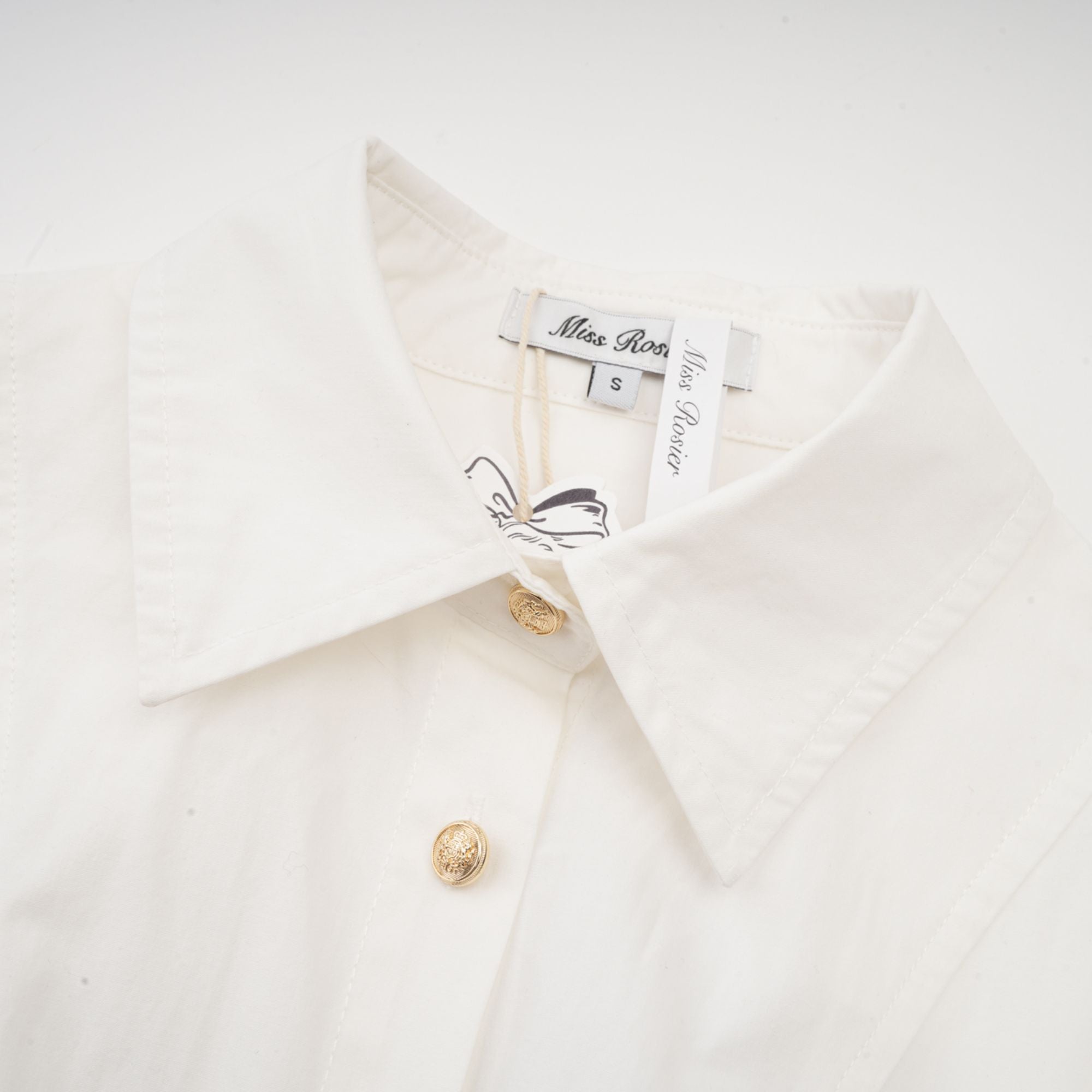 Orlane white cinched-waist pleated mini shirt dress (US Only)