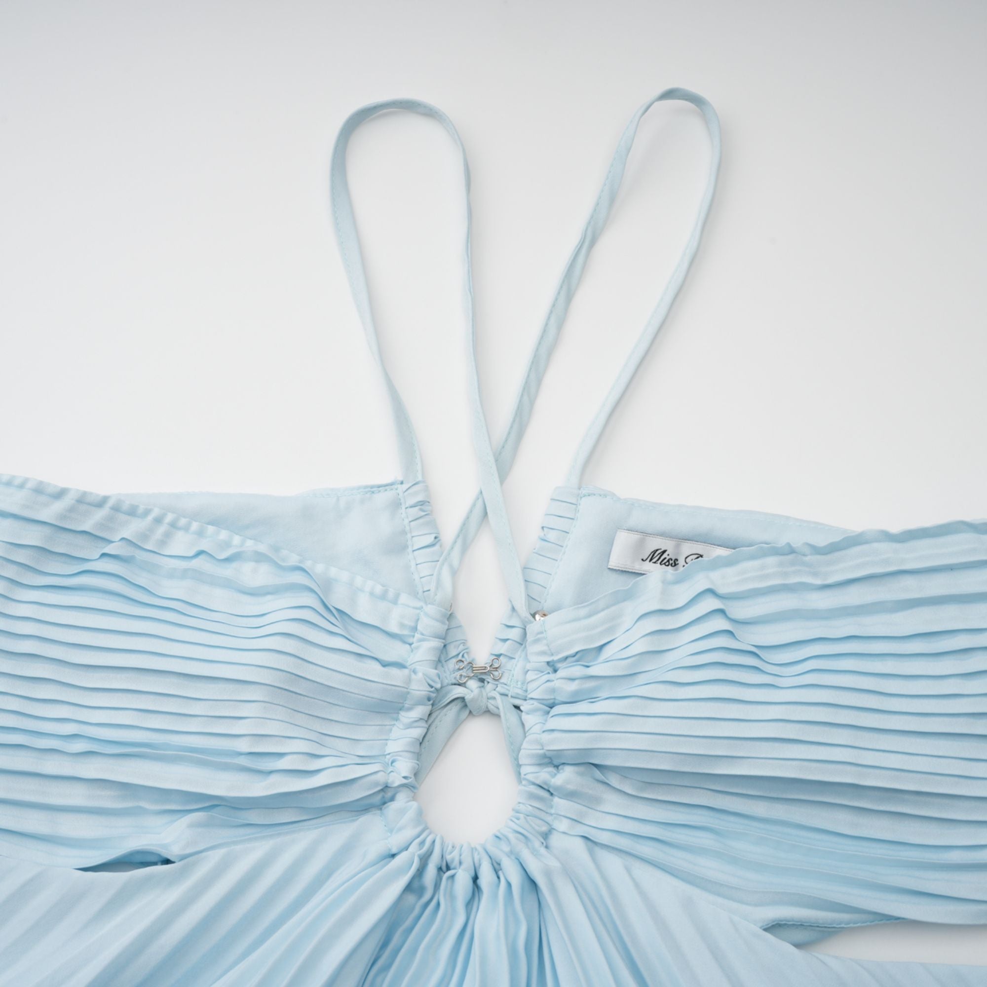 Andréa Blue Pleated Maxi Dress with Cutout Detail (Final Sale-US Only)