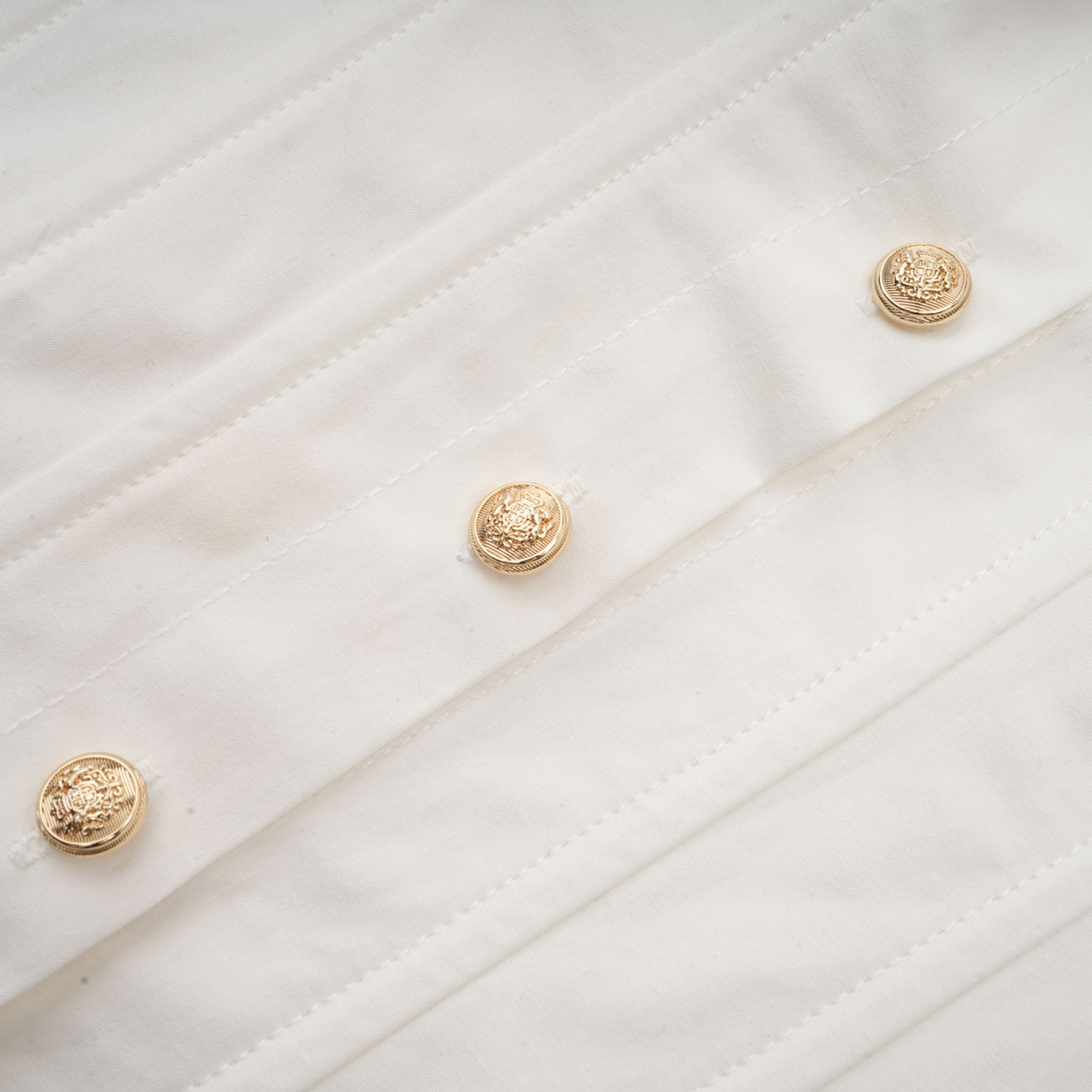 Orlane white cinched-waist pleated mini shirt dress (US Only)