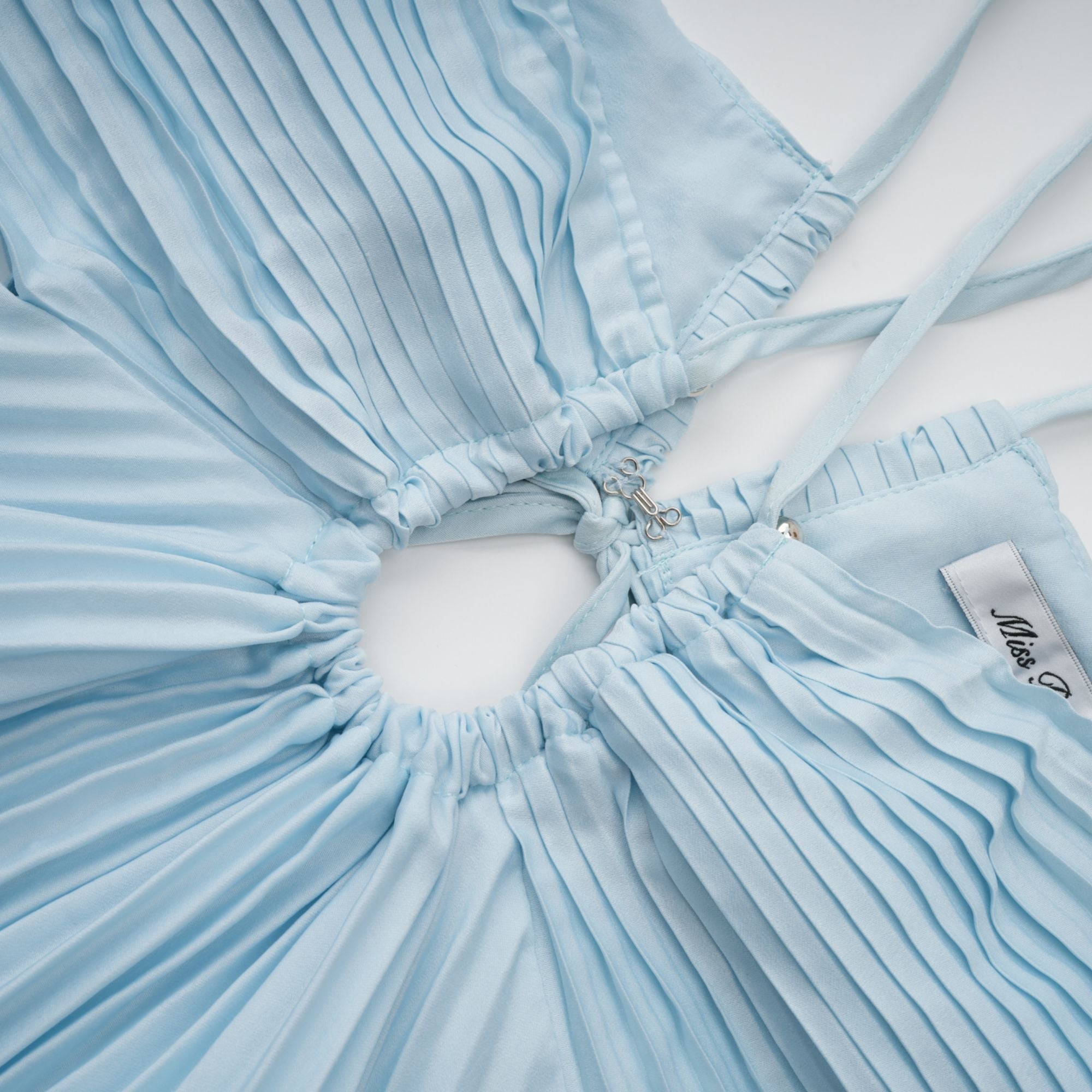 Andréa Blue Pleated Maxi Dress with Cutout Detail (Final Sale-US Only)