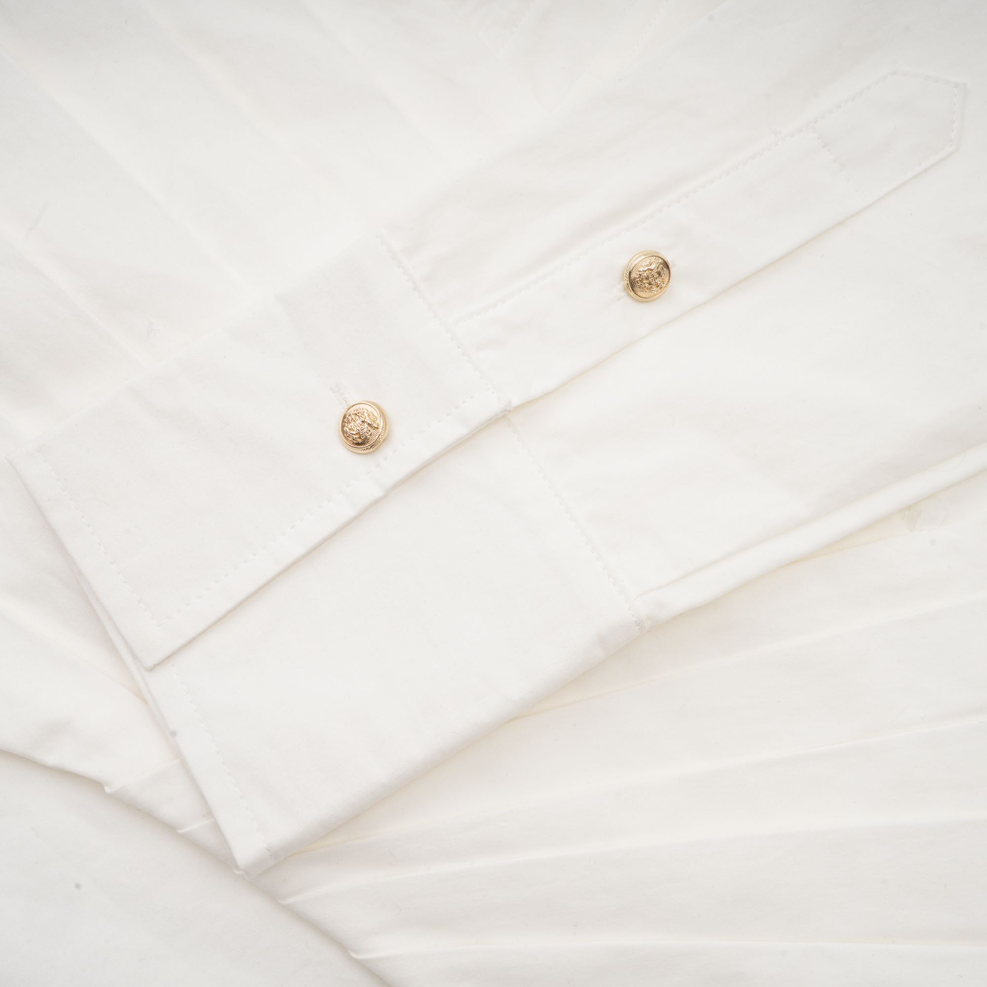 Orlane white cinched-waist pleated mini shirt dress (US Only)