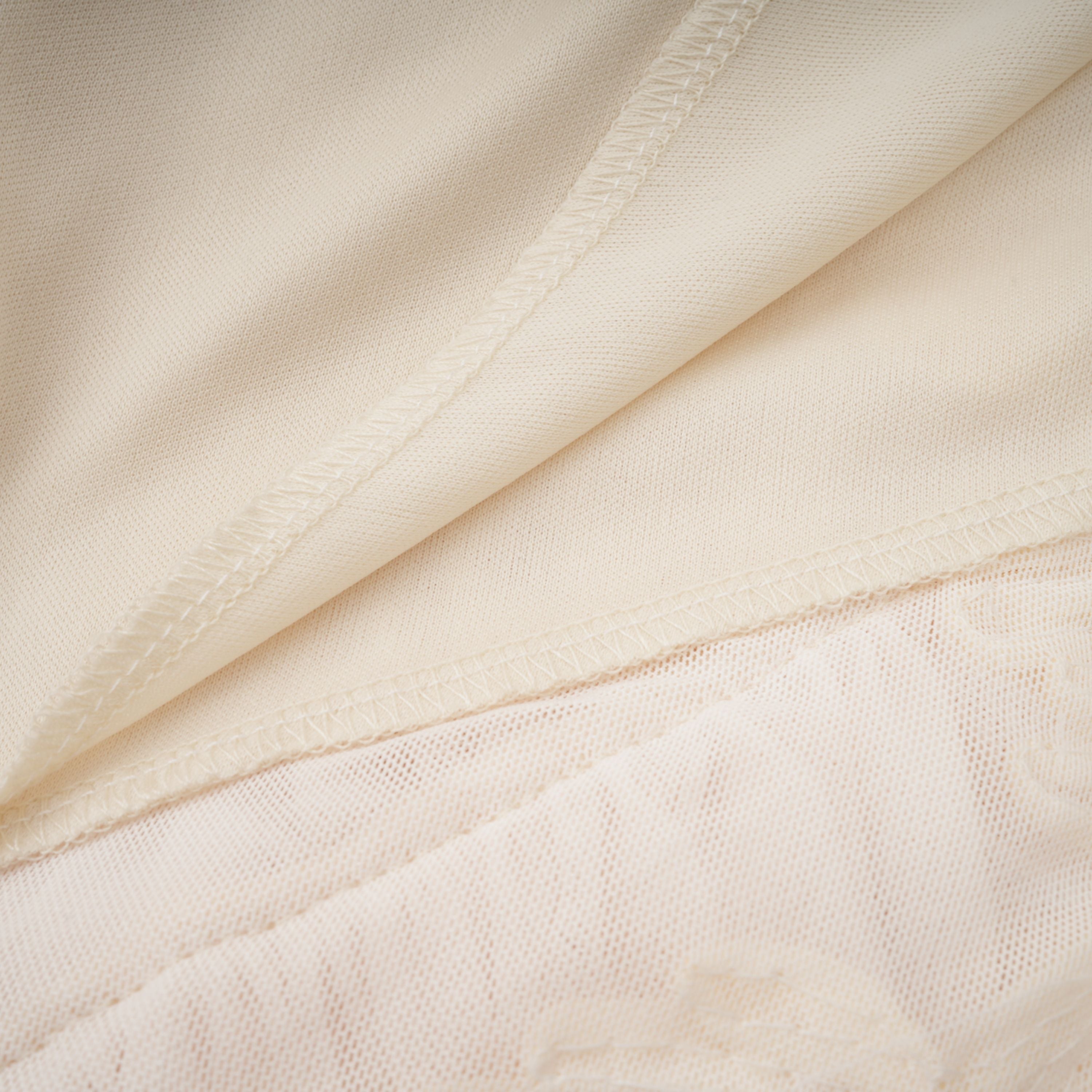 Théoline Neutral Asymmetrical Ruffled Floral Midi Dress (Final Sale-US Only)