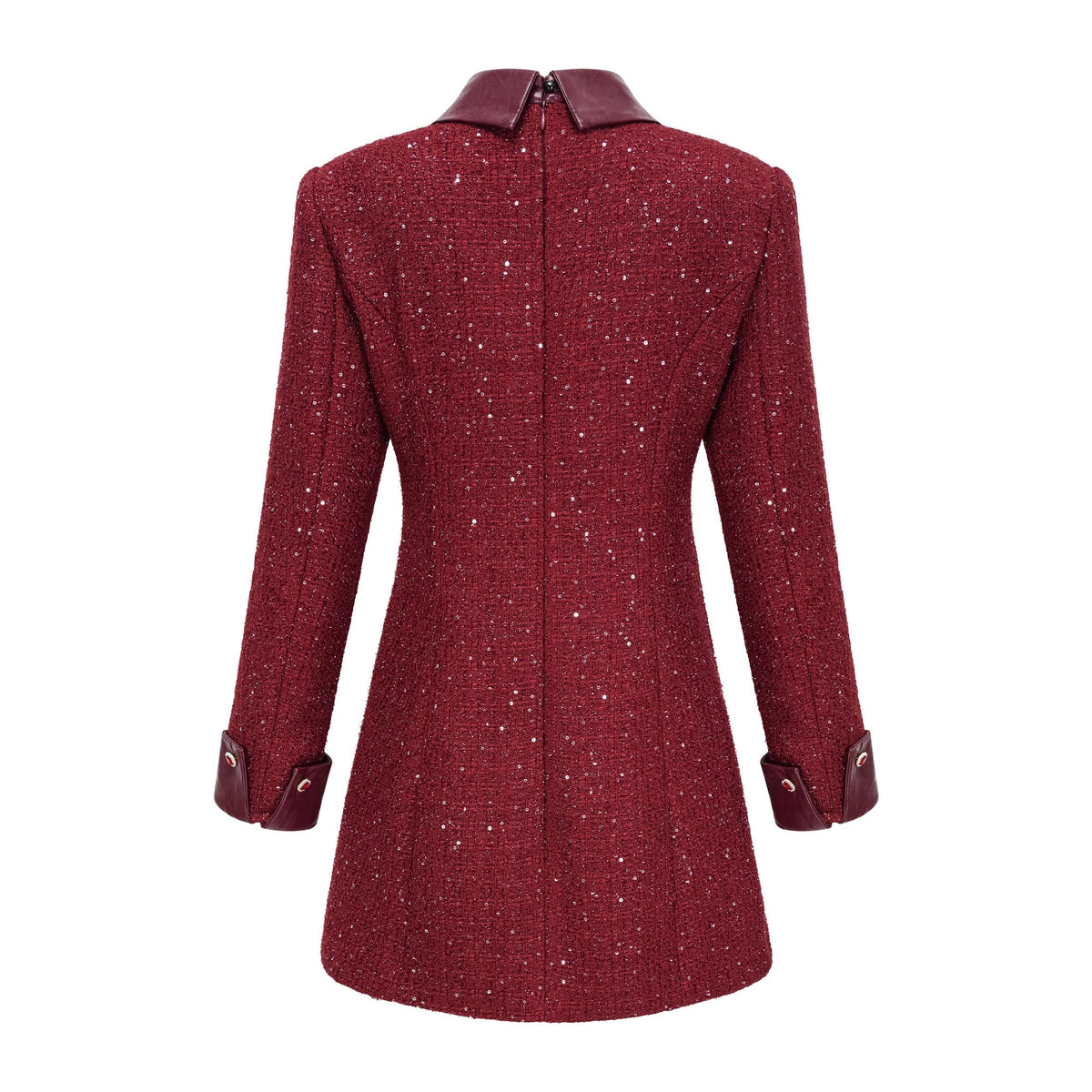 Ancora Red Embellished Tweed Mini Dress (Final Sale)