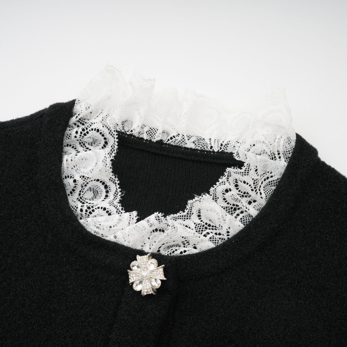 Ellinor Black Embellished Knit Top & Skirt Set