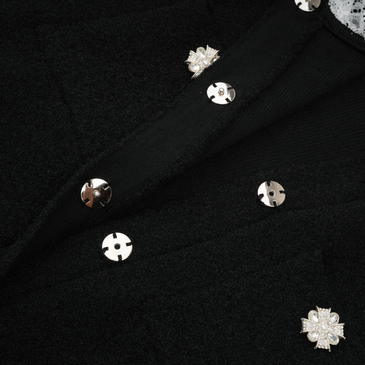Ellinor Black Embellished Knit Top & Skirt Set