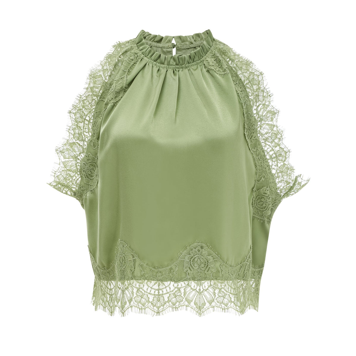 Florence Green Lace Panel Top & Skirt Set (Final Sale-US Only)