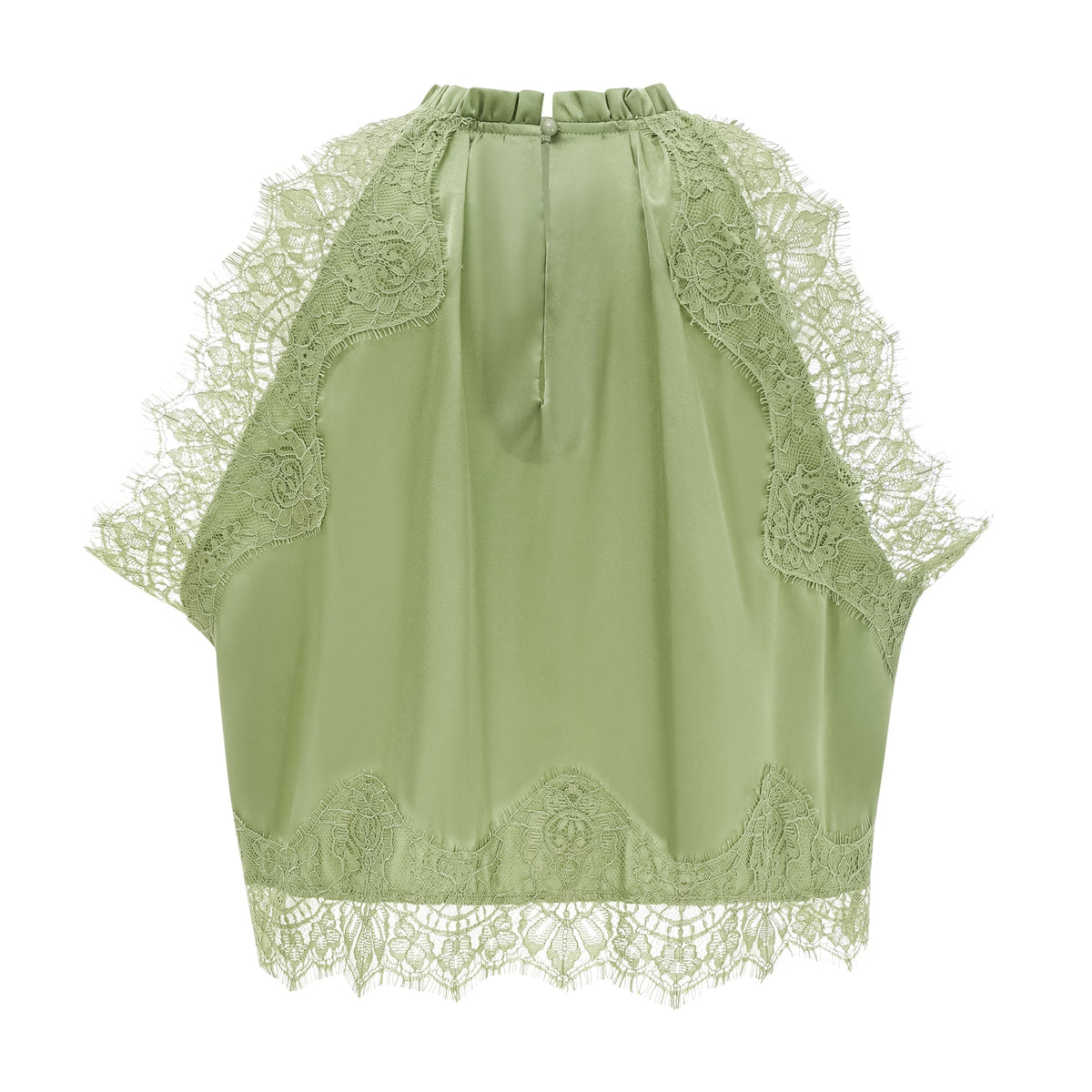 Florence Green Lace Panel Top & Skirt Set