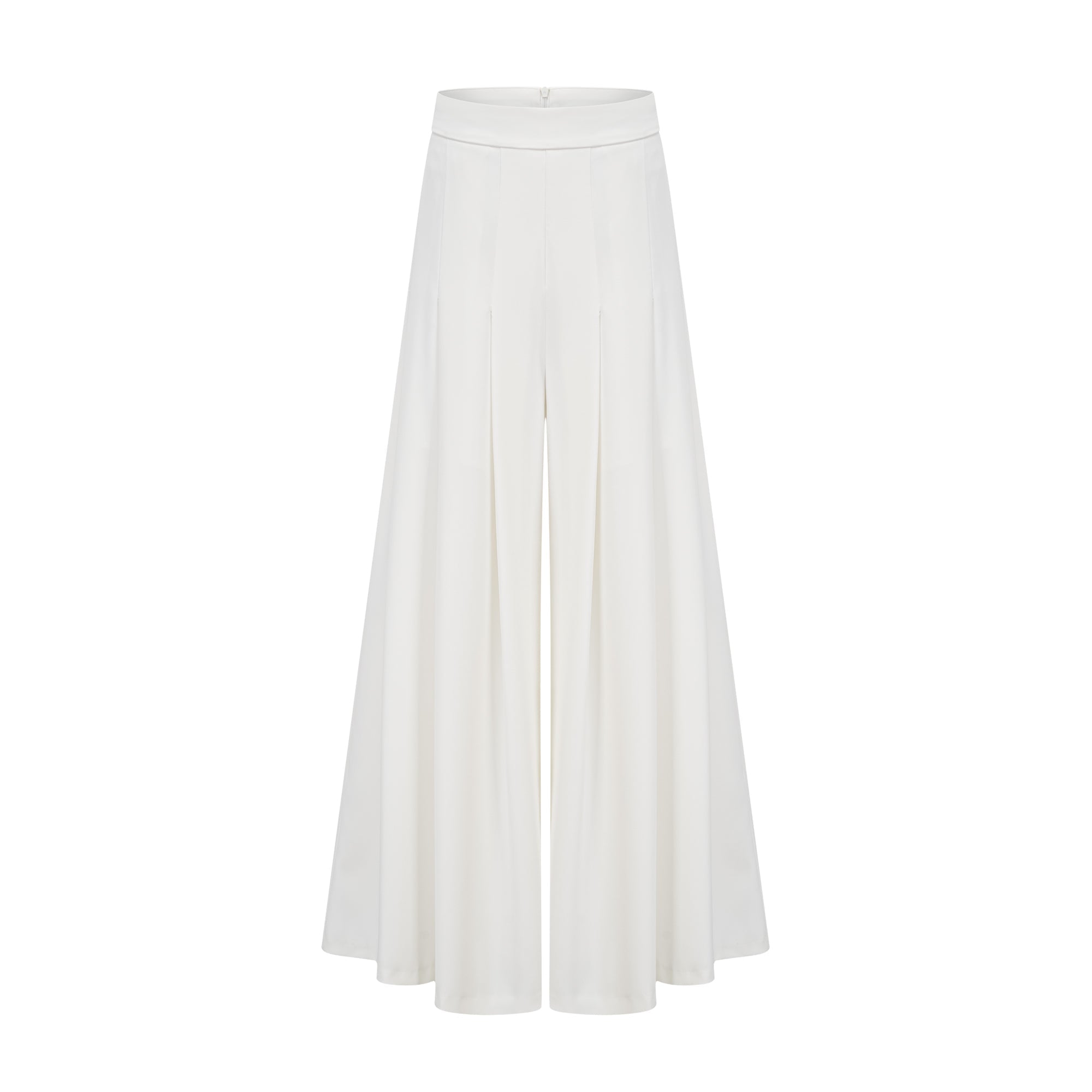 Adèle creased top & trousers matching set in White