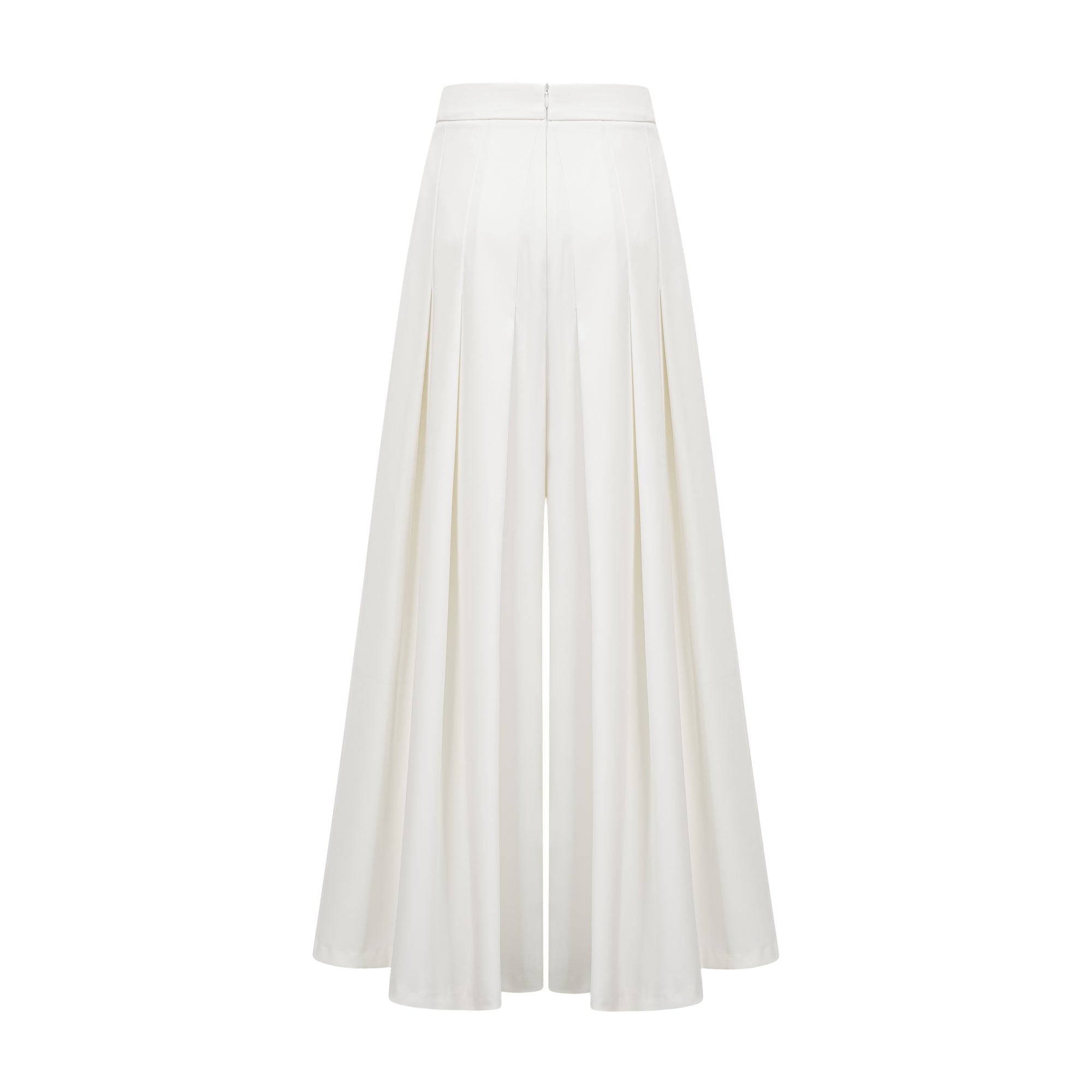 Adèle creased top & trousers matching set in White