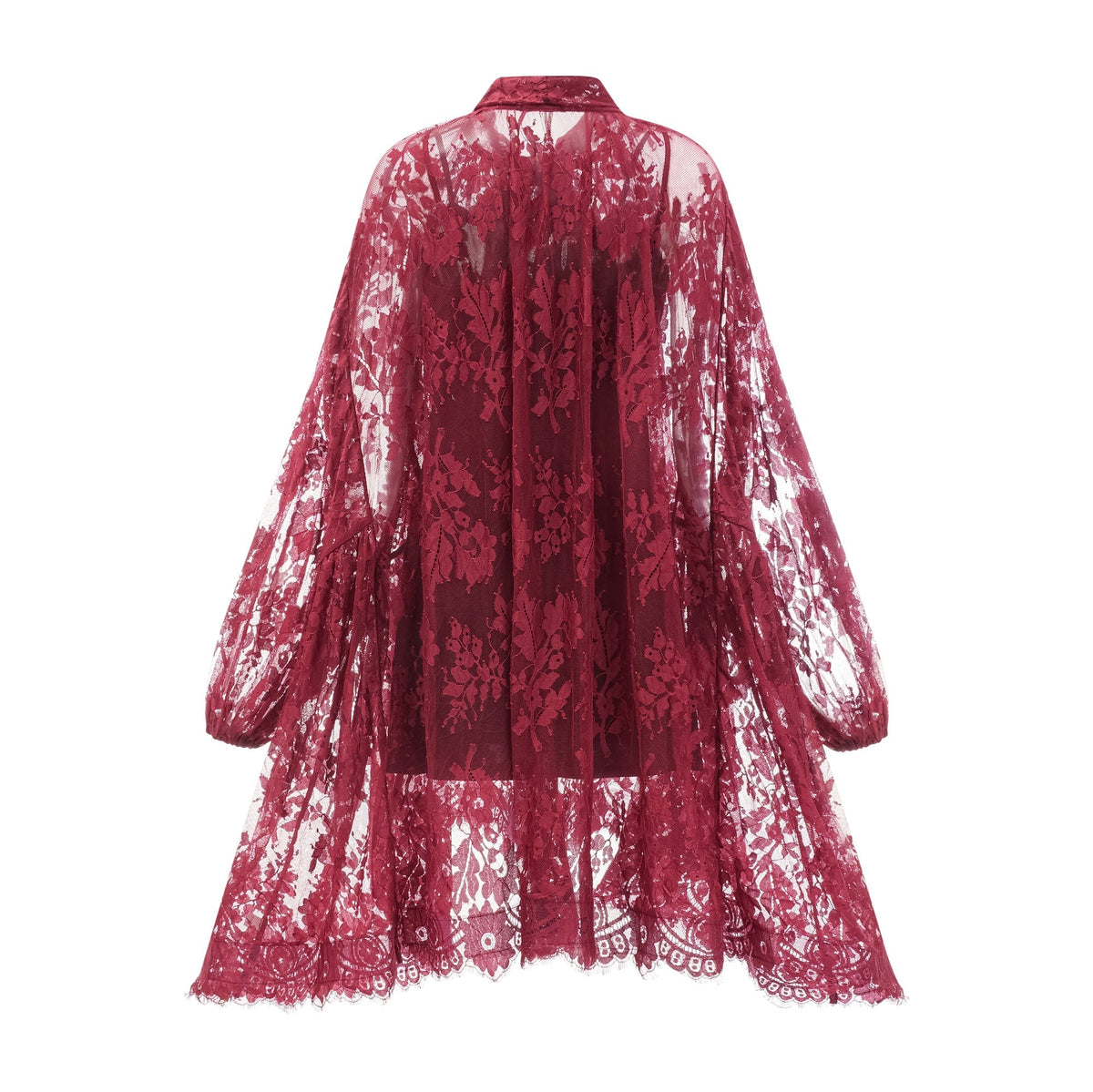 Coline red chantilly lace oversize dress (Final Sale-US Only)