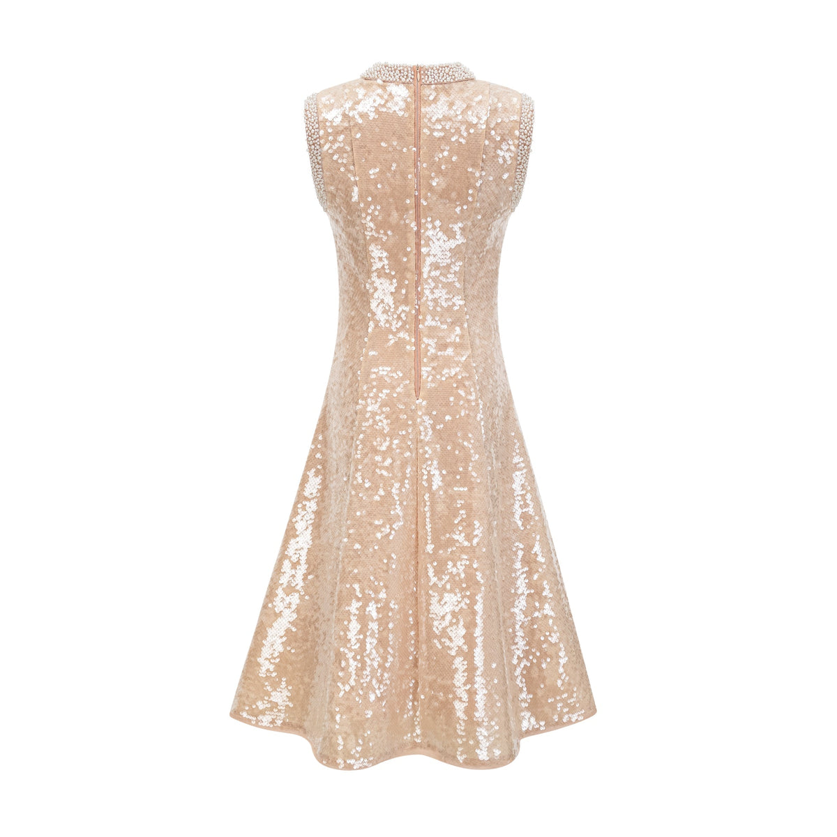 Ornella faux-pearl sequined midi dress