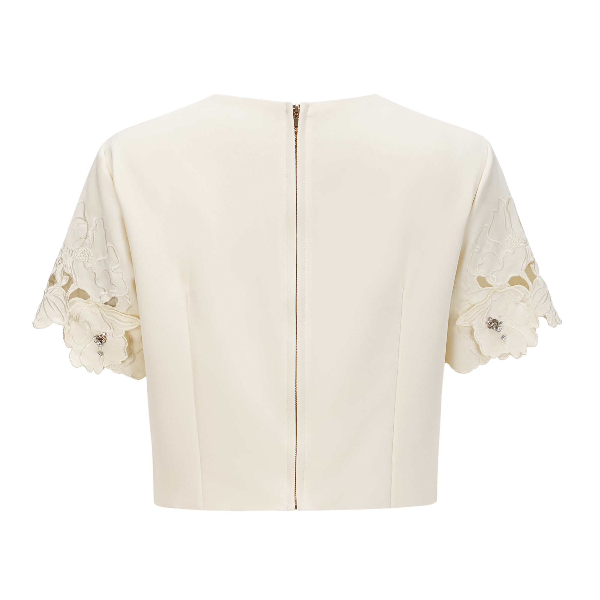 Coralie neutrals 3D-petal top & skirt matching set