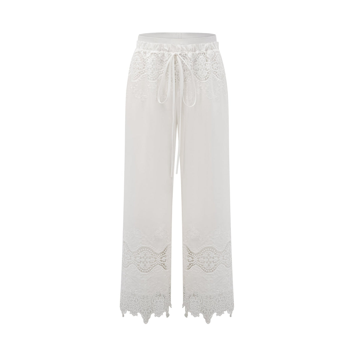 Raphaëlle lace-trim cut-out cropped top & trousers matching set (Final Sale-US Only)