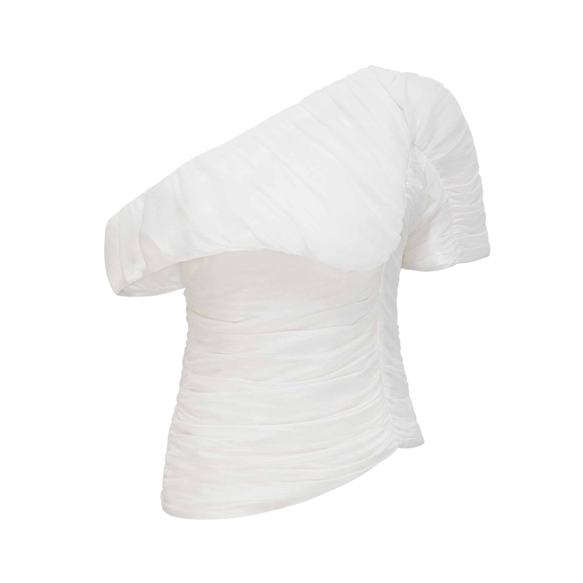 Adèle creased top & trousers matching set in White