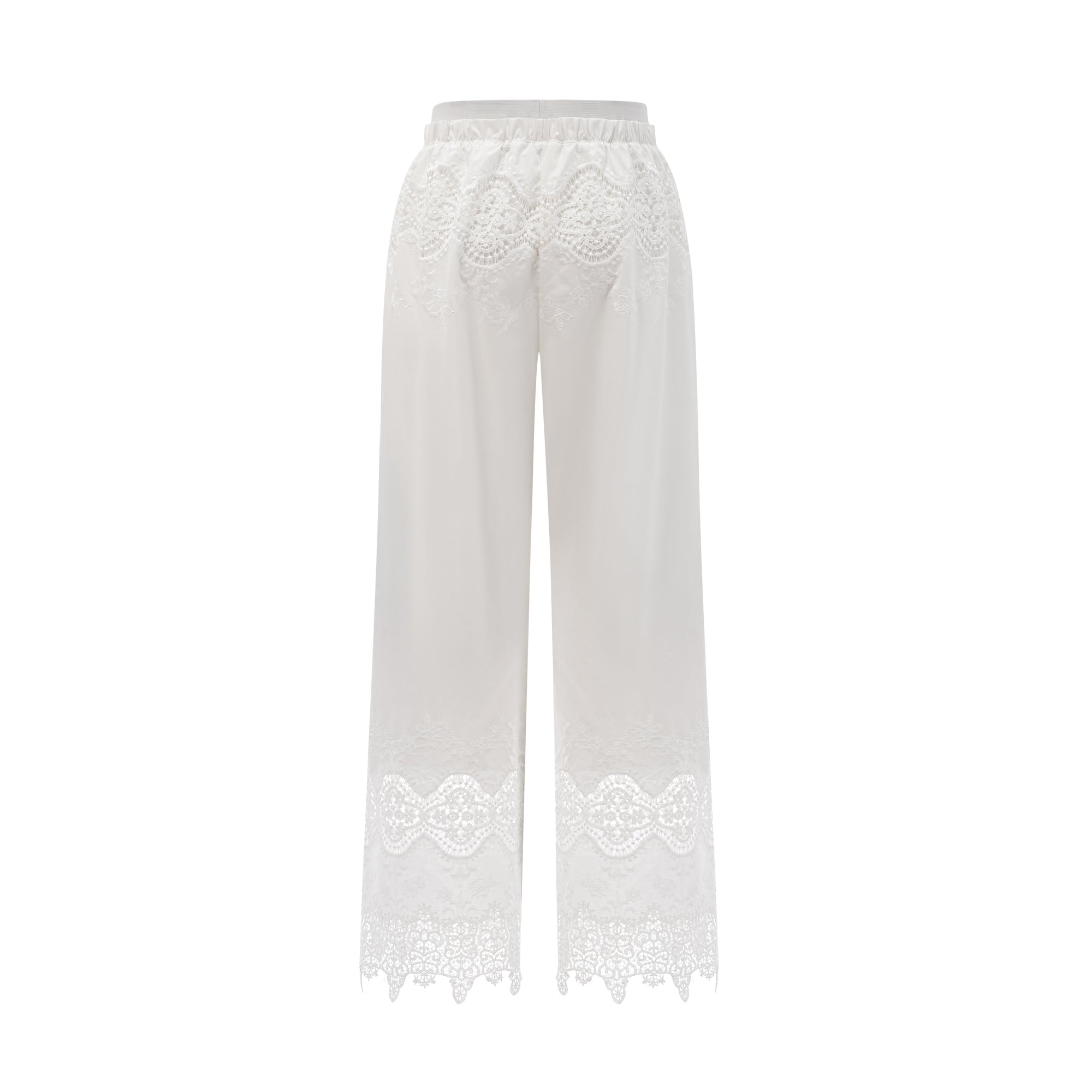 Raphaëlle lace-trim cut-out cropped top & trousers matching set